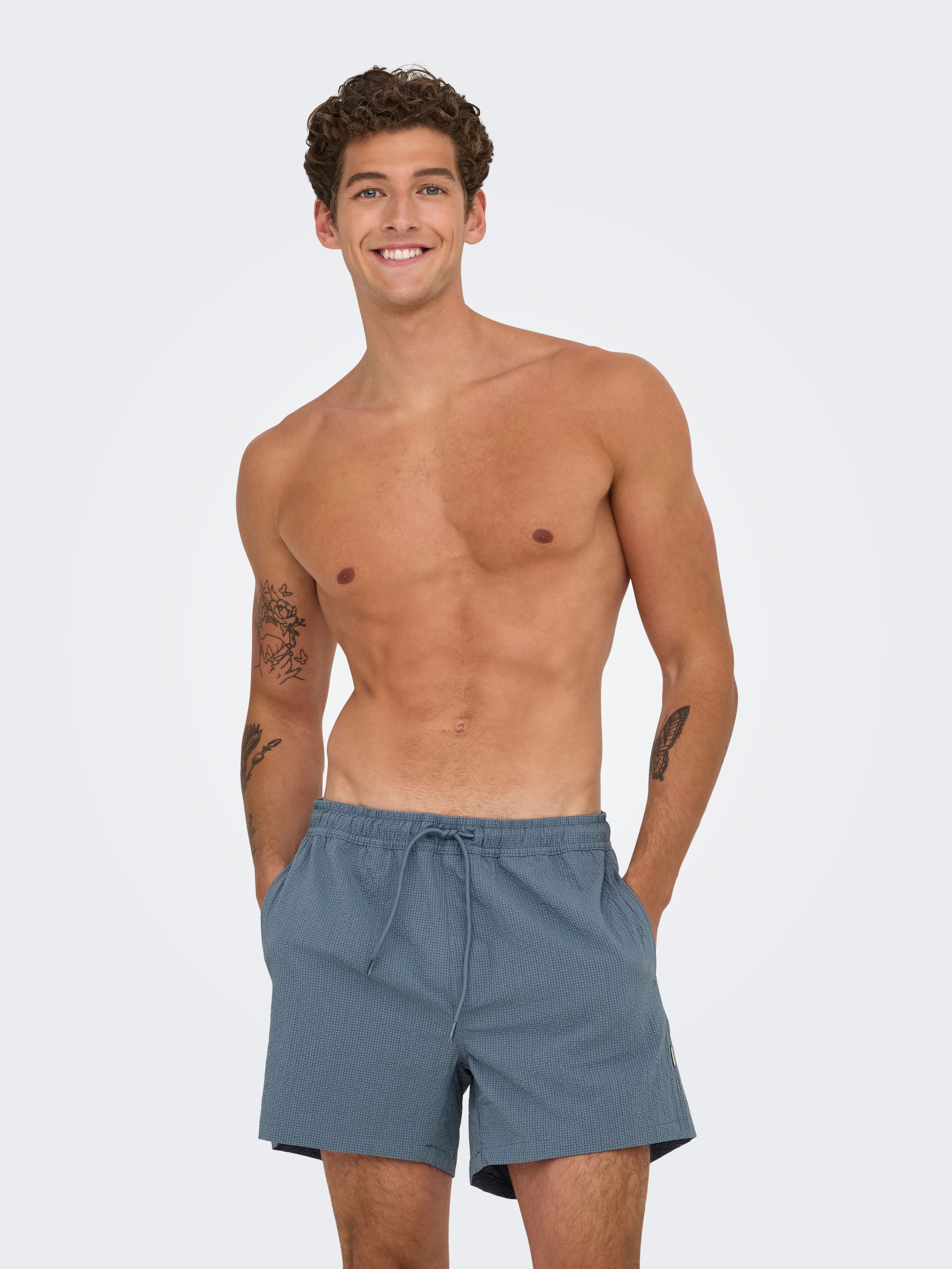 ONLY & SONS Badeshorts »ONSTED LIFE SOLID SEERSUCKER SWIM NOOS«