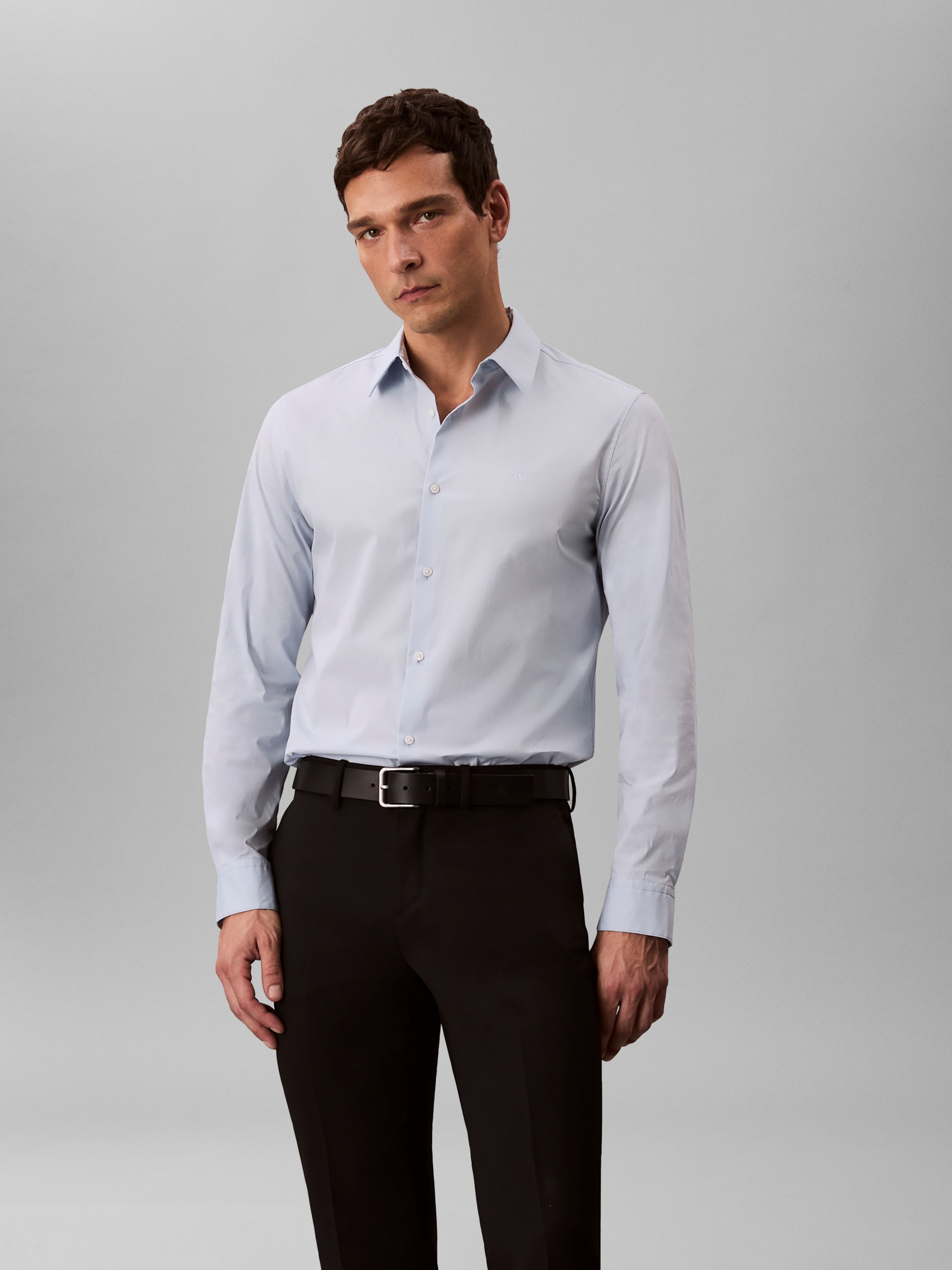 Calvin Klein Langarmhemd "LONG SLEEVE SOLID STRETCH SLIM SHIRT" slim fit, i günstig online kaufen