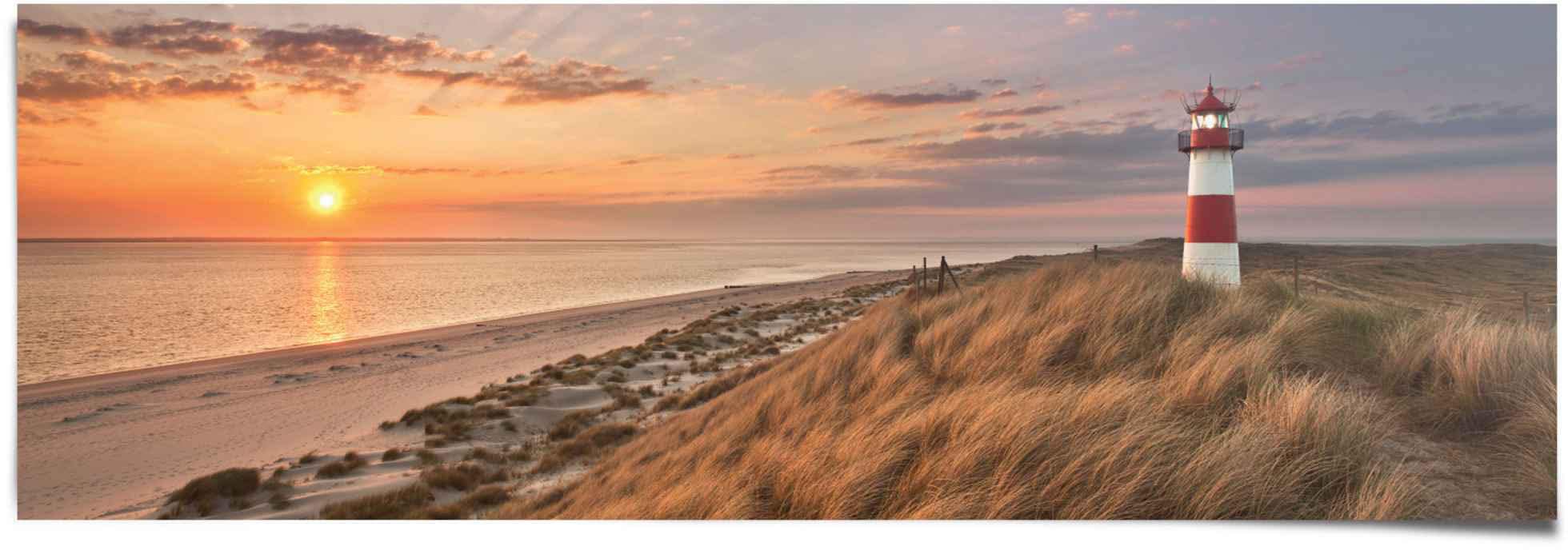 Reinders Poster "Leuchtturm Sonnenuntergang" 1 Stk. tlg. günstig online kaufen