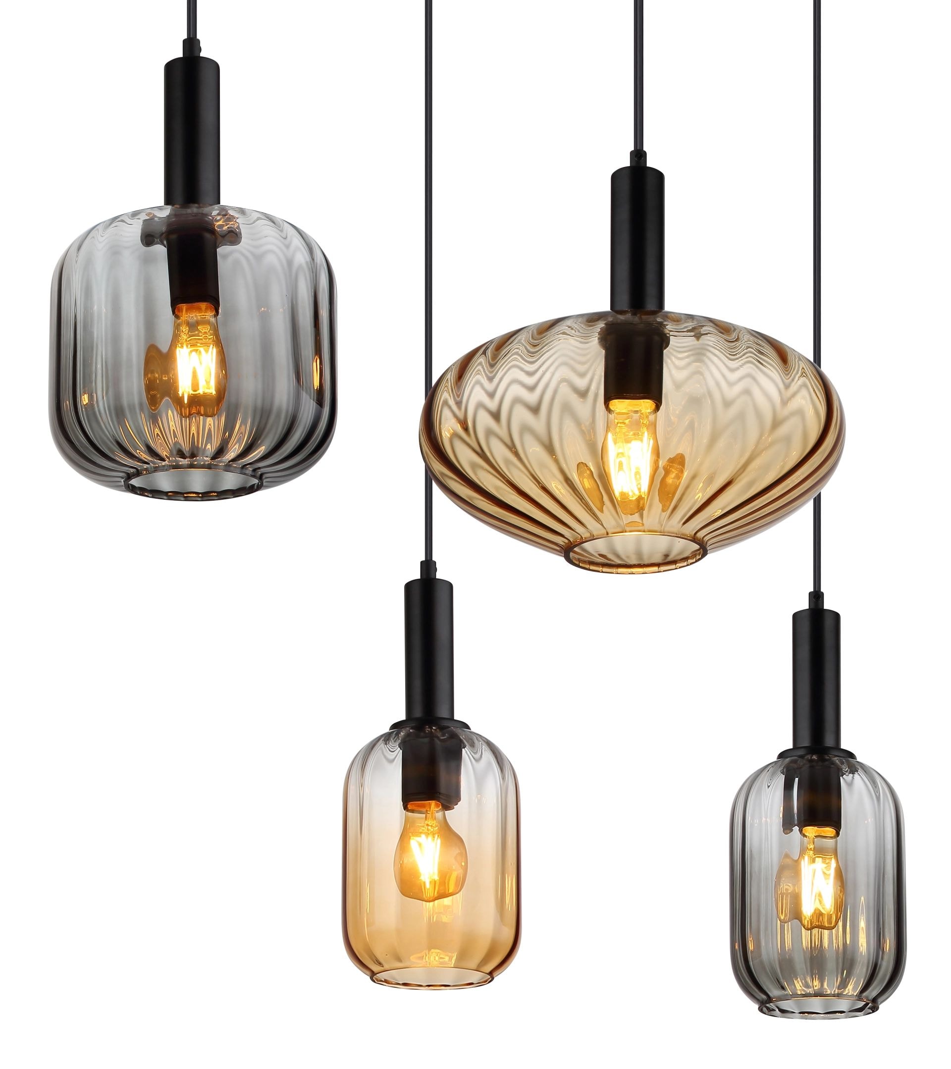 GLOBO LIGHTING Hängeleuchte »VALLETTA«, Leuchtmittel E27 | ohne Leuchtmittel, unterschiedliche Glasformen
