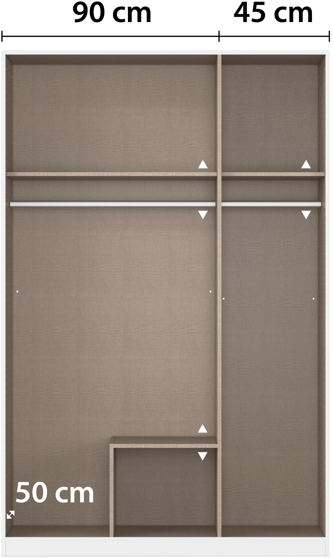 rauch Drehtürenschrank »Kleiderschrank Garderobe GAMMA Breite 136 cm« in 3 Ausstattungen BASIC/CLASSIC/PREMIUM (inkl. SOFT-CLOSE-Funktion),  mit Schubladen, verschiedene Griff-Varianten TOPSELLER MADE IN GERMANY