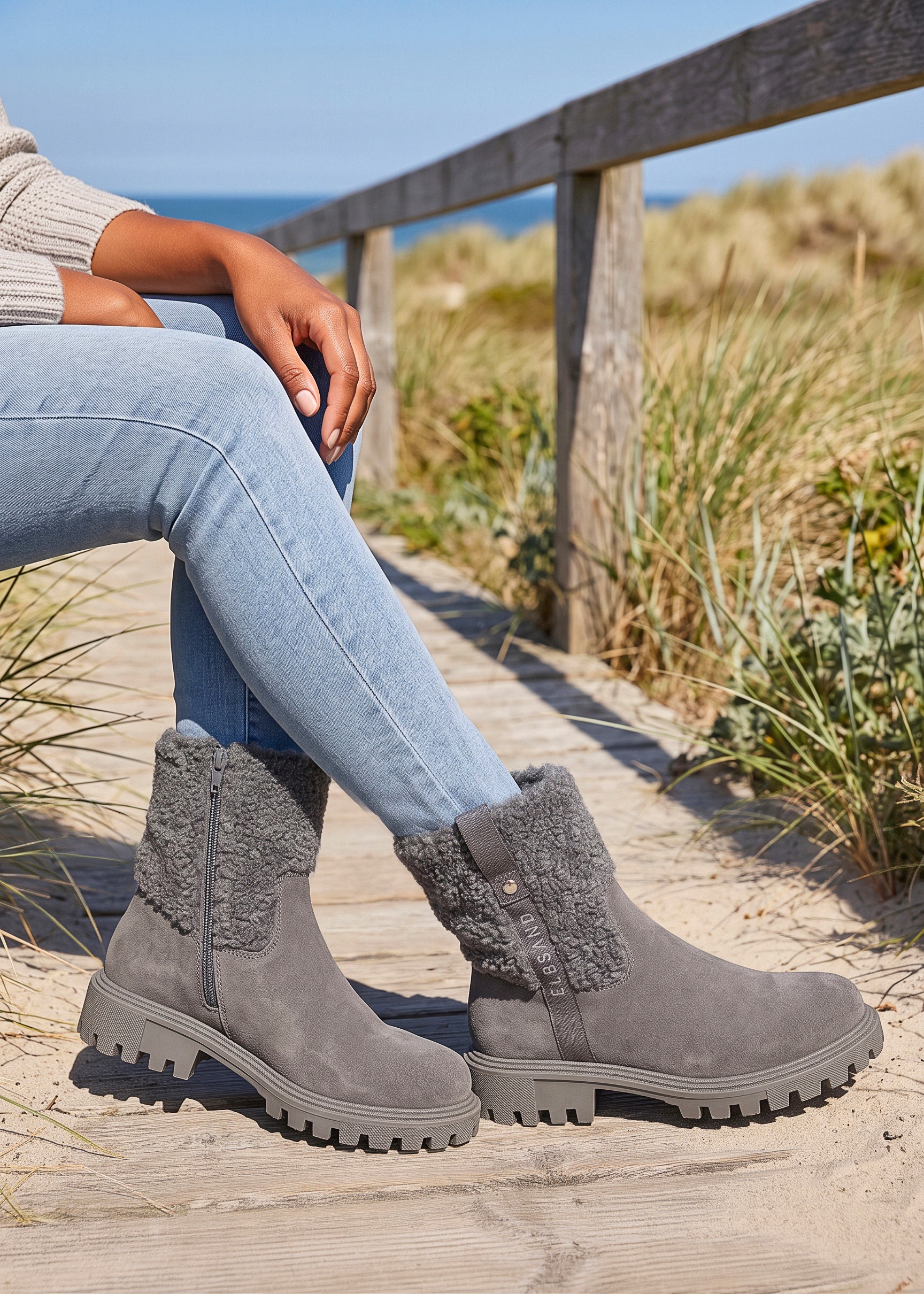 Elbsand Stiefelette »Boots, Winterboots, Lederstiefelette, Lederboots, Winterstiefel«  NEU Stiefel aus Veloursleder mit Warmfutter und leichter Profilsohle