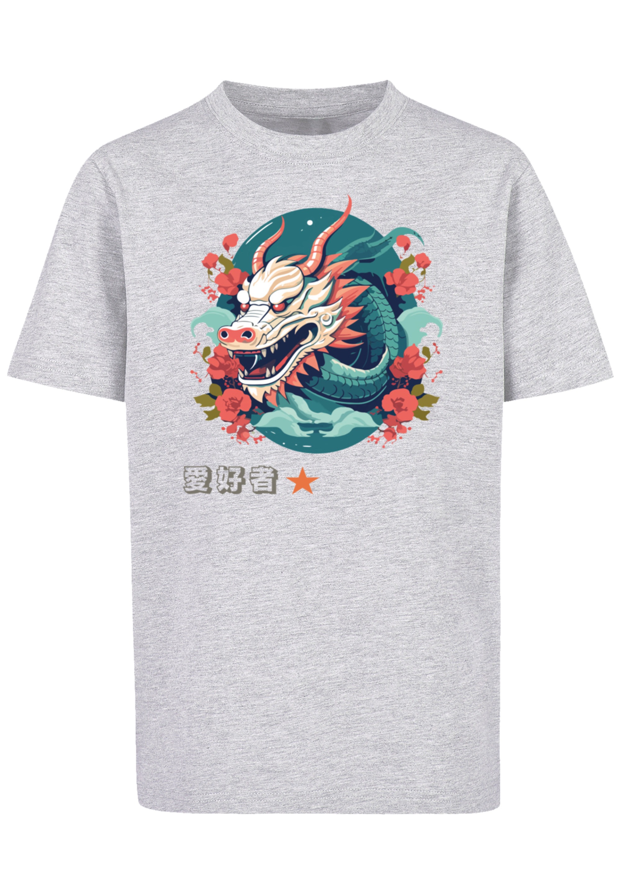 F4NT4STIC T-Shirt »Drache mit Blumen«, Print