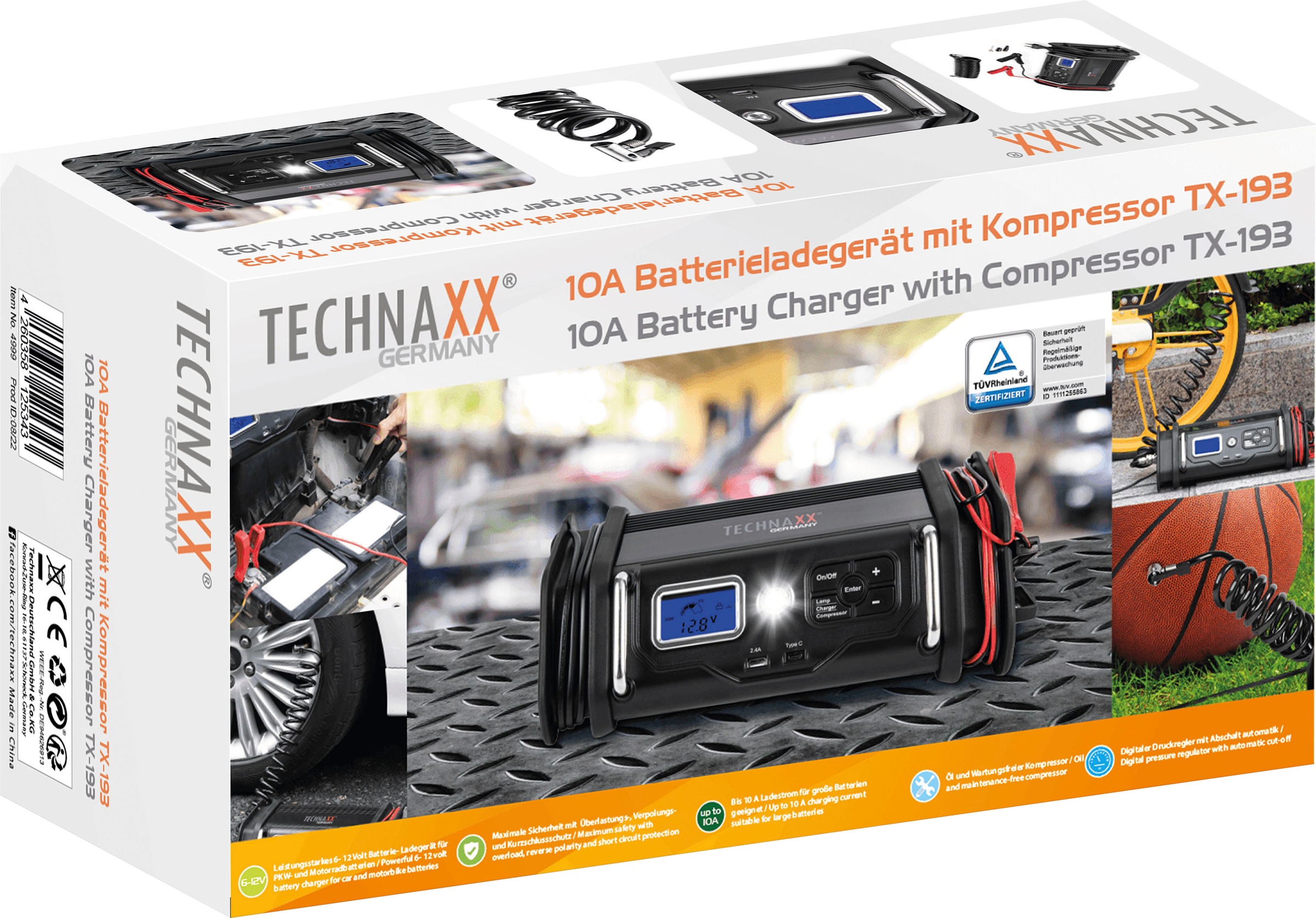 Technaxx Batterie-Ladegerät »TX-193«, 1000 mA, mit Kompressor | BAUR