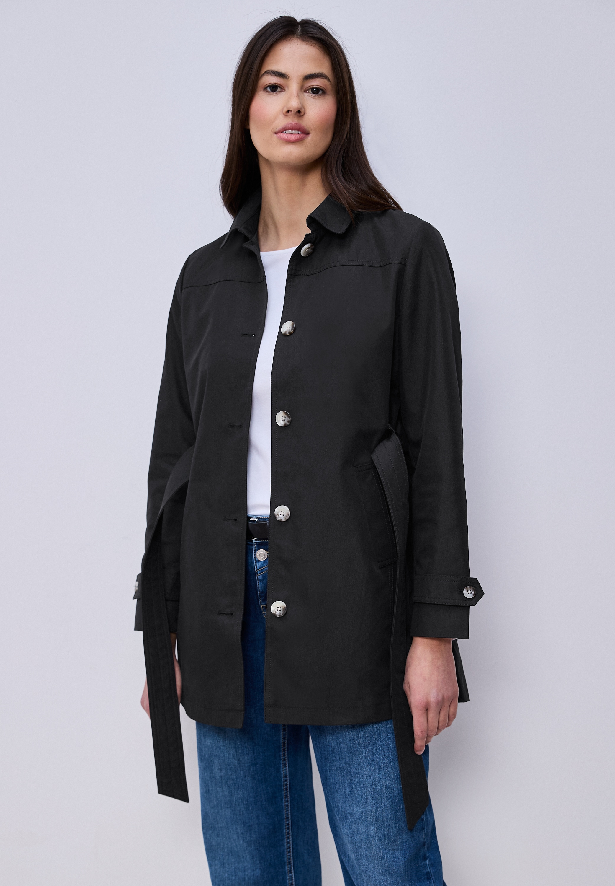 STREET ONE Outdoorjacke ohne Kapuze im soften Baumwoll-Mix