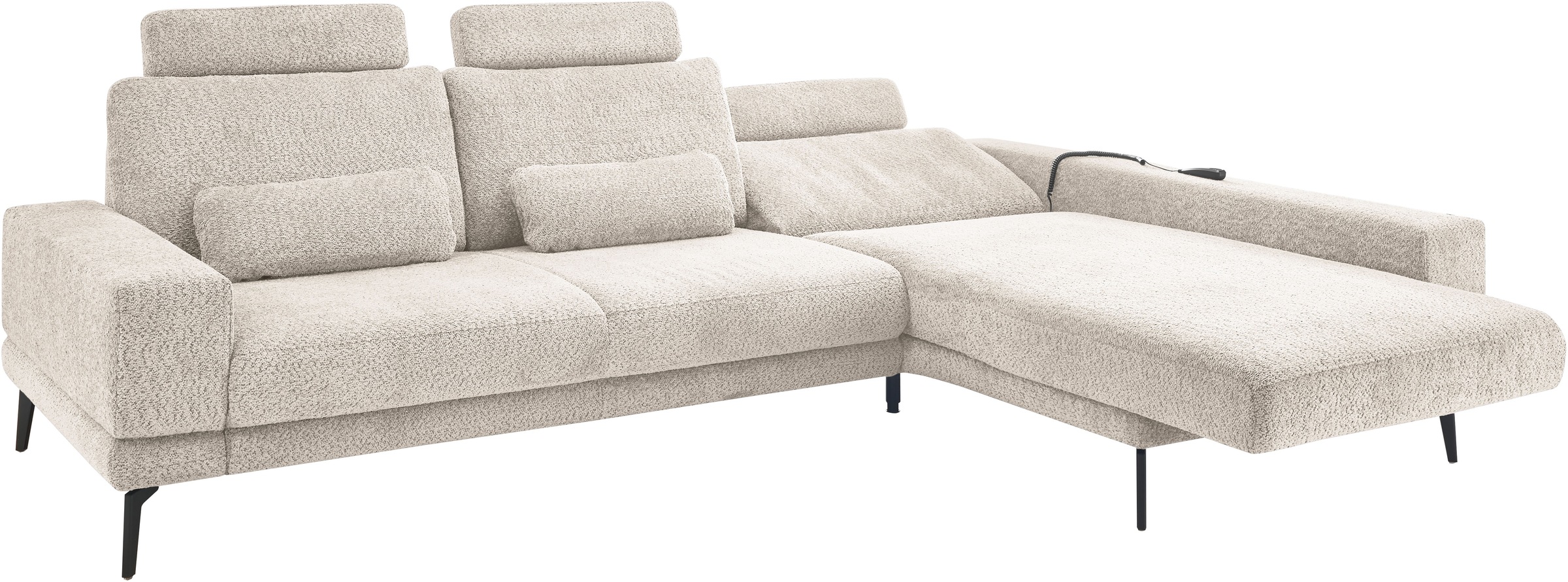 set one by Musterring Ecksofa »SO 3600, inkl motor. Sitztiefenverstellung, Kopfstützen, Nierenkissen«, Sitzhöhe 42 cm, Kaltschaum, Breite 293 x Tiefe 180 cm, Kama sand