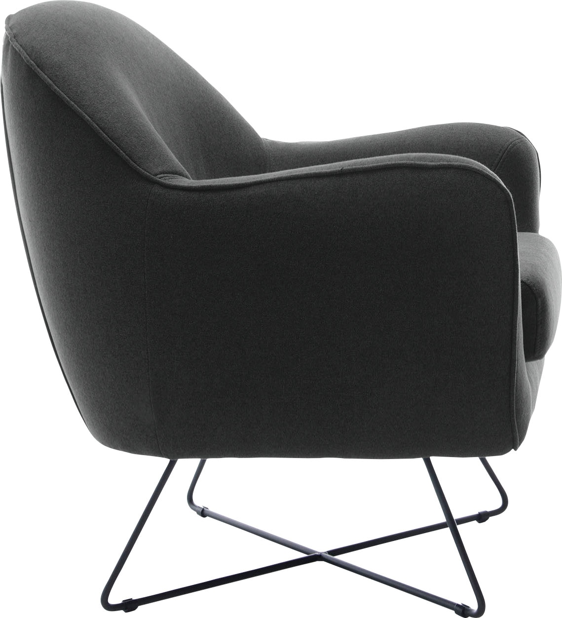 TRENDMANUFAKTUR Sessel »Evora, Loungesessel, Designsessel« in zeitlosem Stil mit modernem Metallgestell