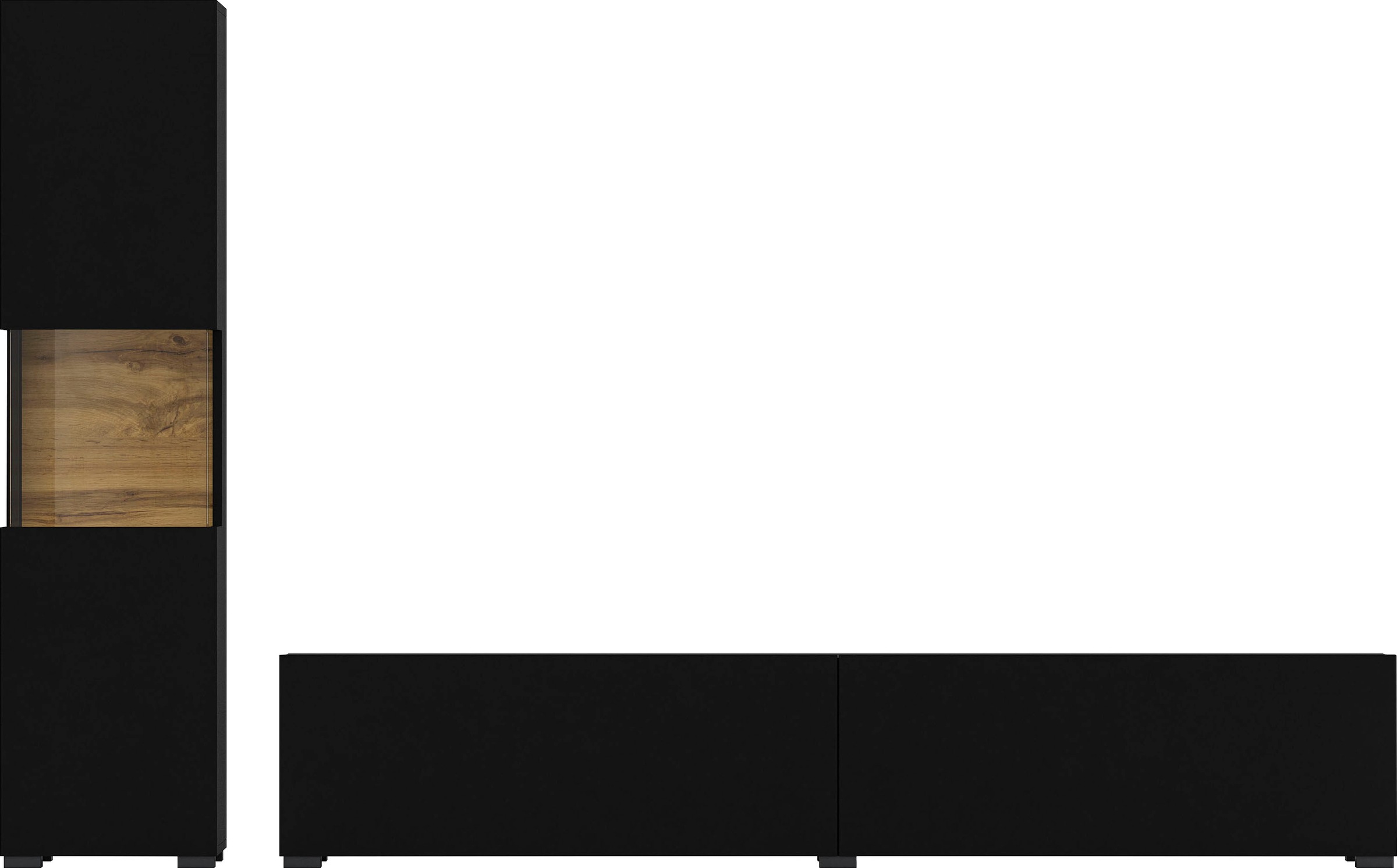 Home affaire Wohnwand "Ava, Wohnzimmer-Set hängend/stehend montierbar, Vitr günstig online kaufen