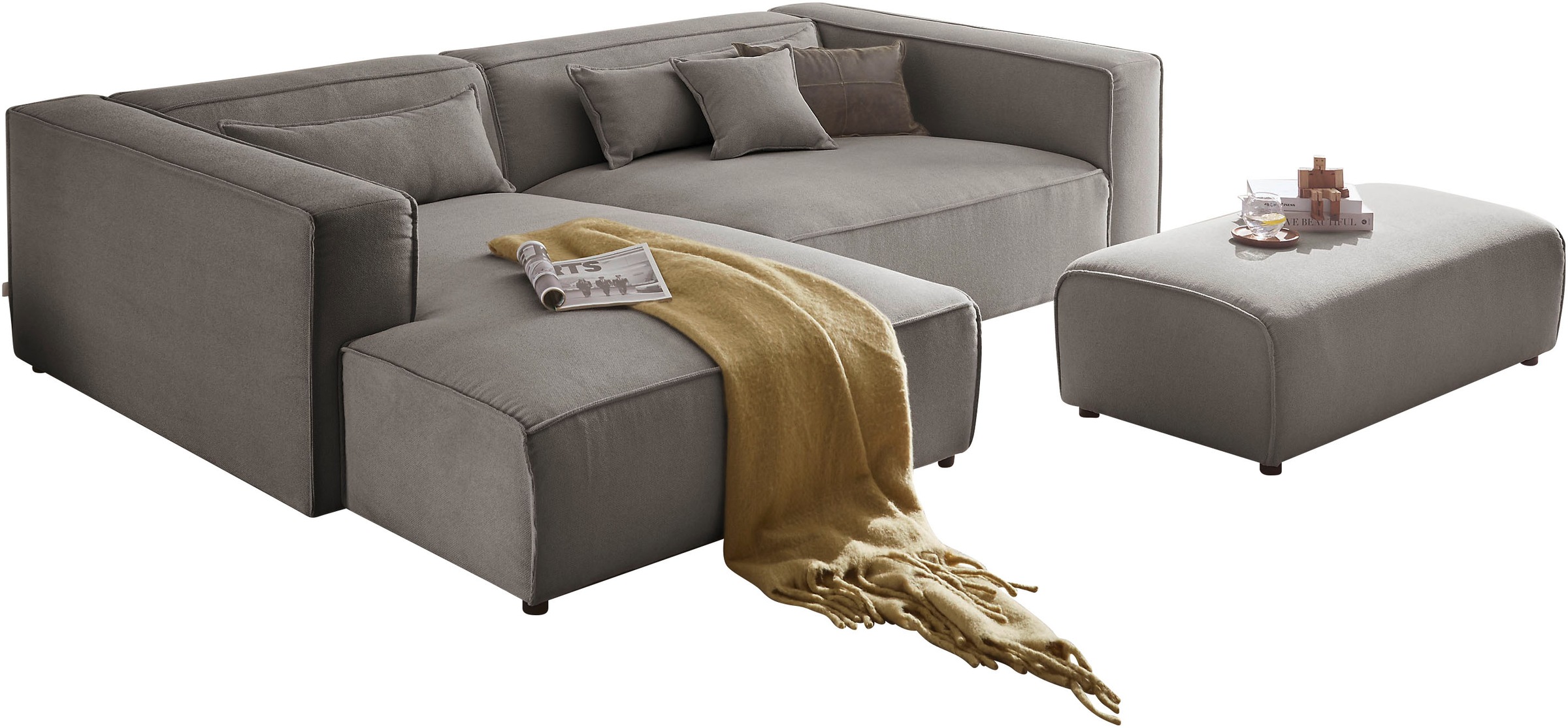 LeGer Home by Lena Gercke Ecksofa "PIARA XXL, L-Form, Schlaffunktion, Cord, günstig online kaufen