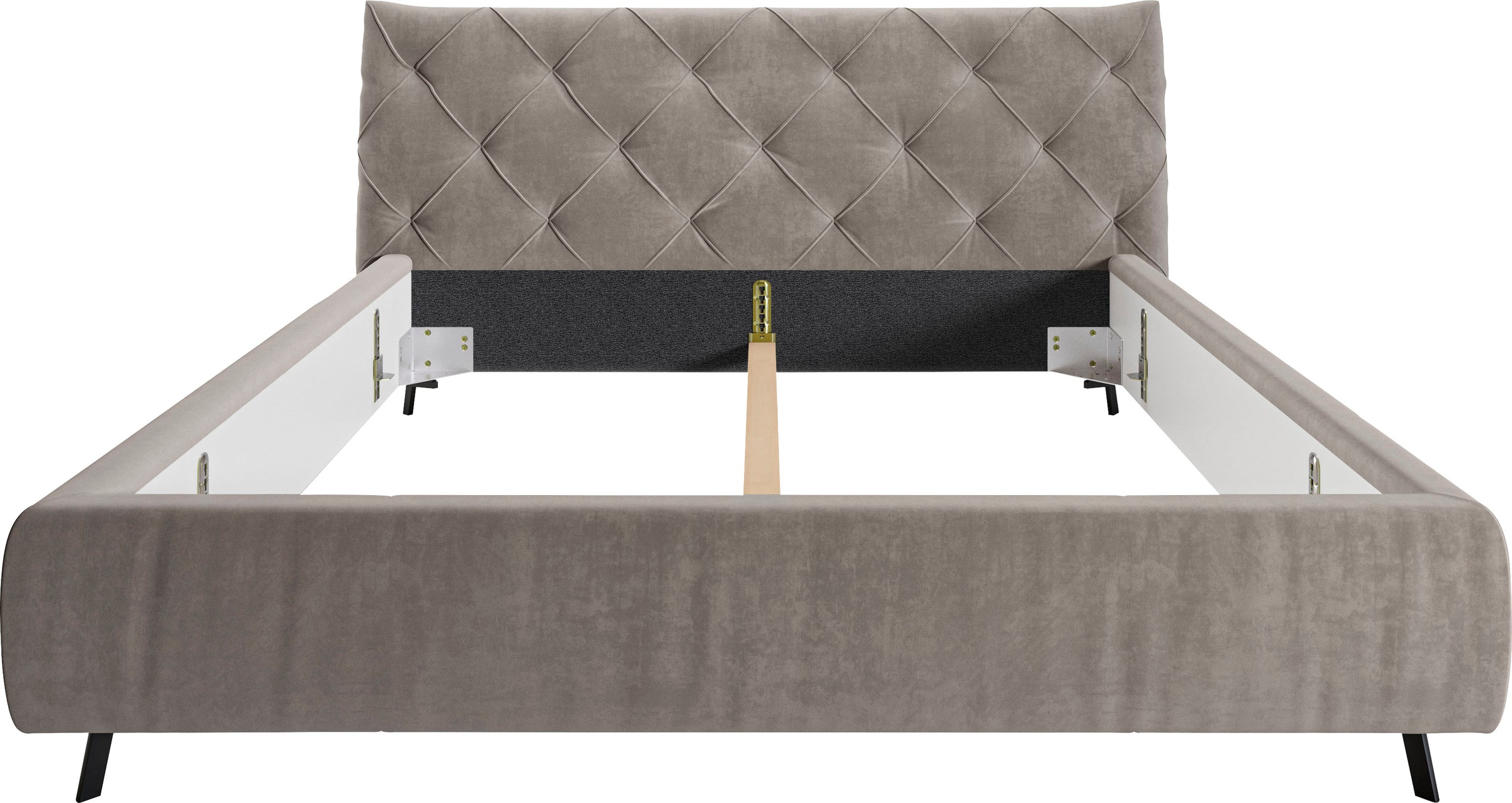 Leonique Polsterbett »Elloree, in 4 Breiten bis 200cm, auch in Leder«, Kopfteilhöhe 105 cm, belastbar bis 280 kg, auch in Überlänge 220cm