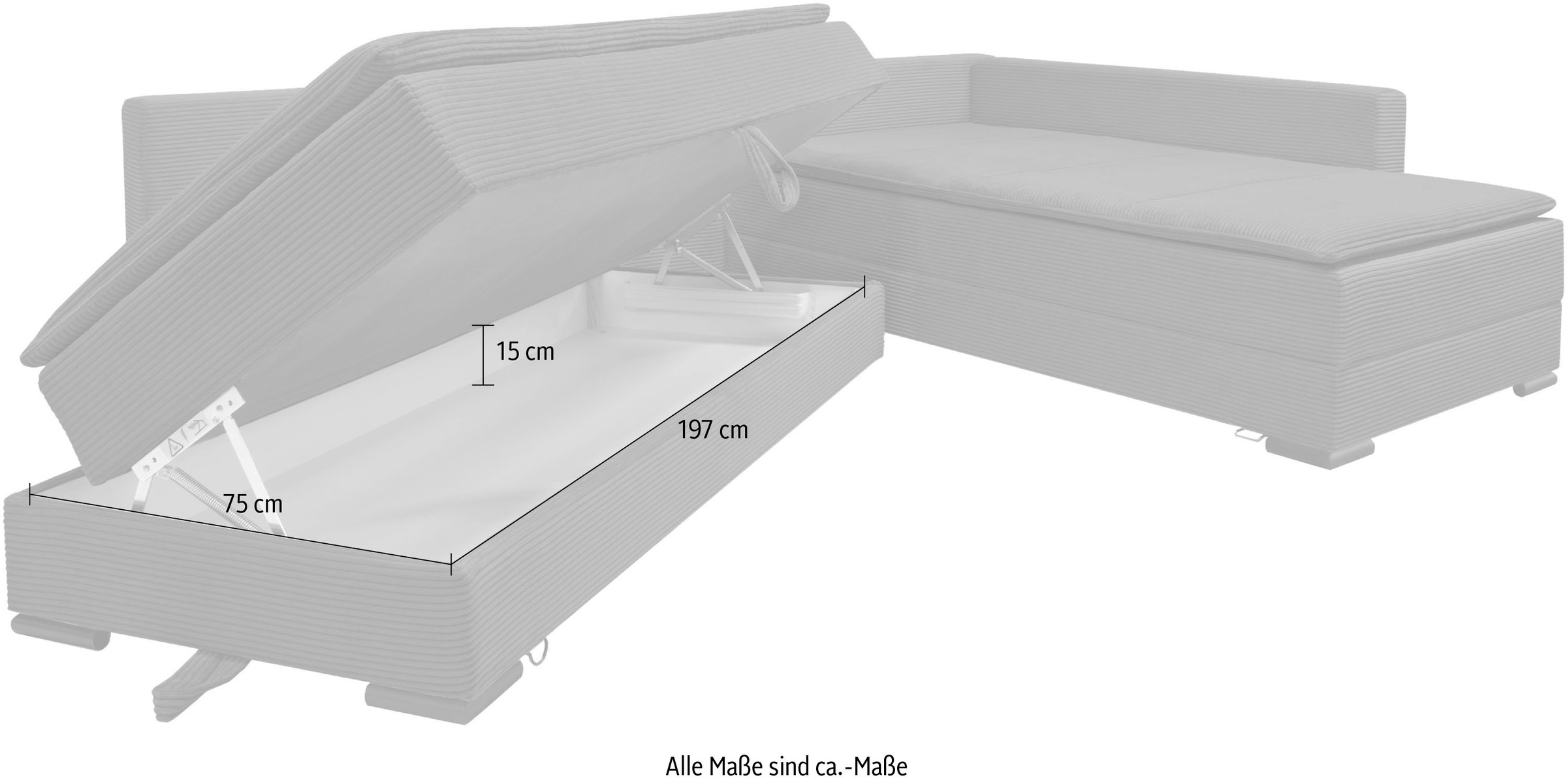 INOSIGN Ecksofa »Night & Day L-Form mit Dauer-Schlaffunktion, Cord-Bezug!«, inklusive Bettfunktion und Bettkasten