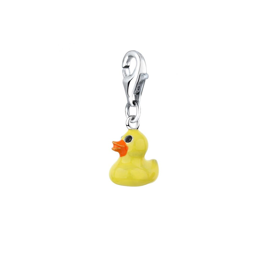 Nenalina Charm-Einhänger »Anhänger Gummiente Duck Enamel 925 Silber«