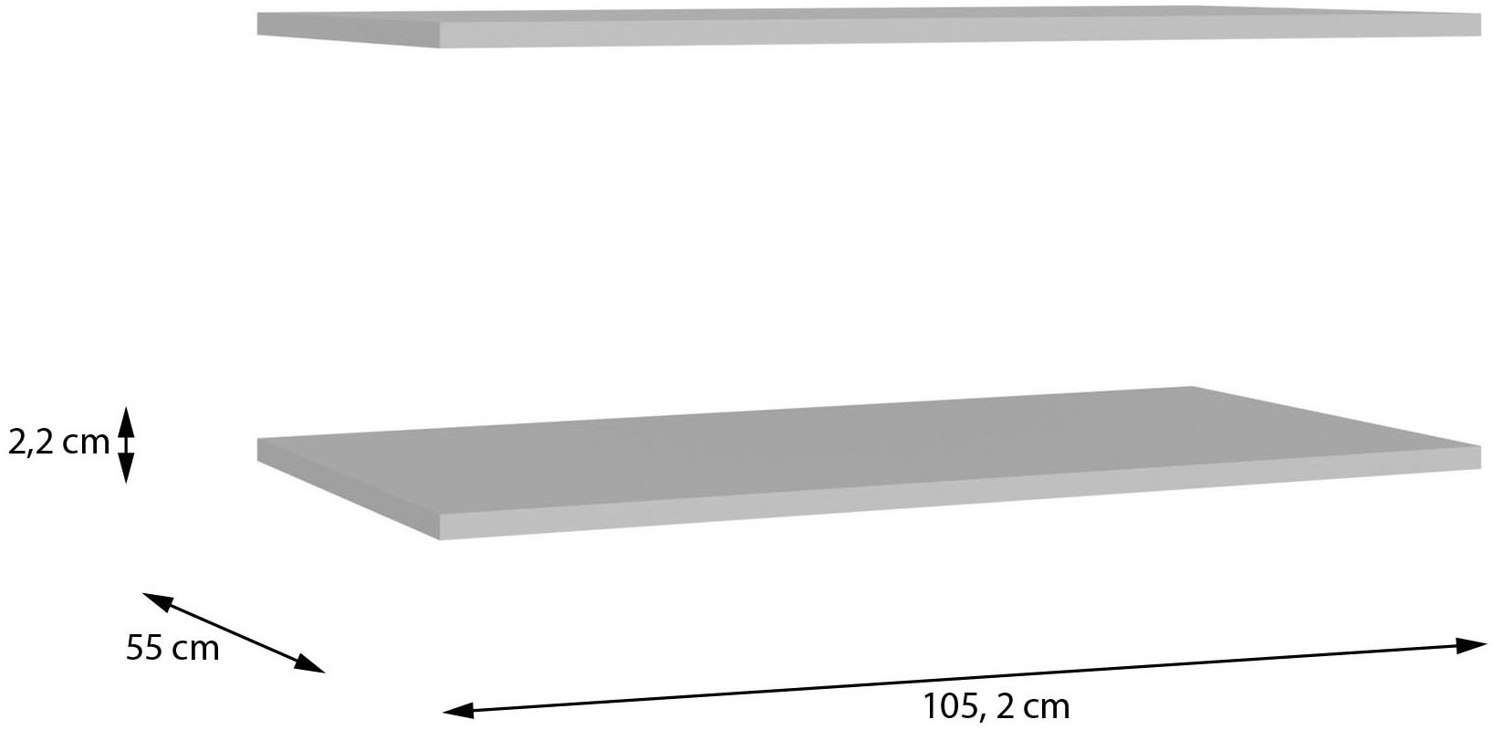 FORTE Einlegeboden "Bohol" 2er Set Einlegeböden, B/H/T 1052/2,2/55 cm