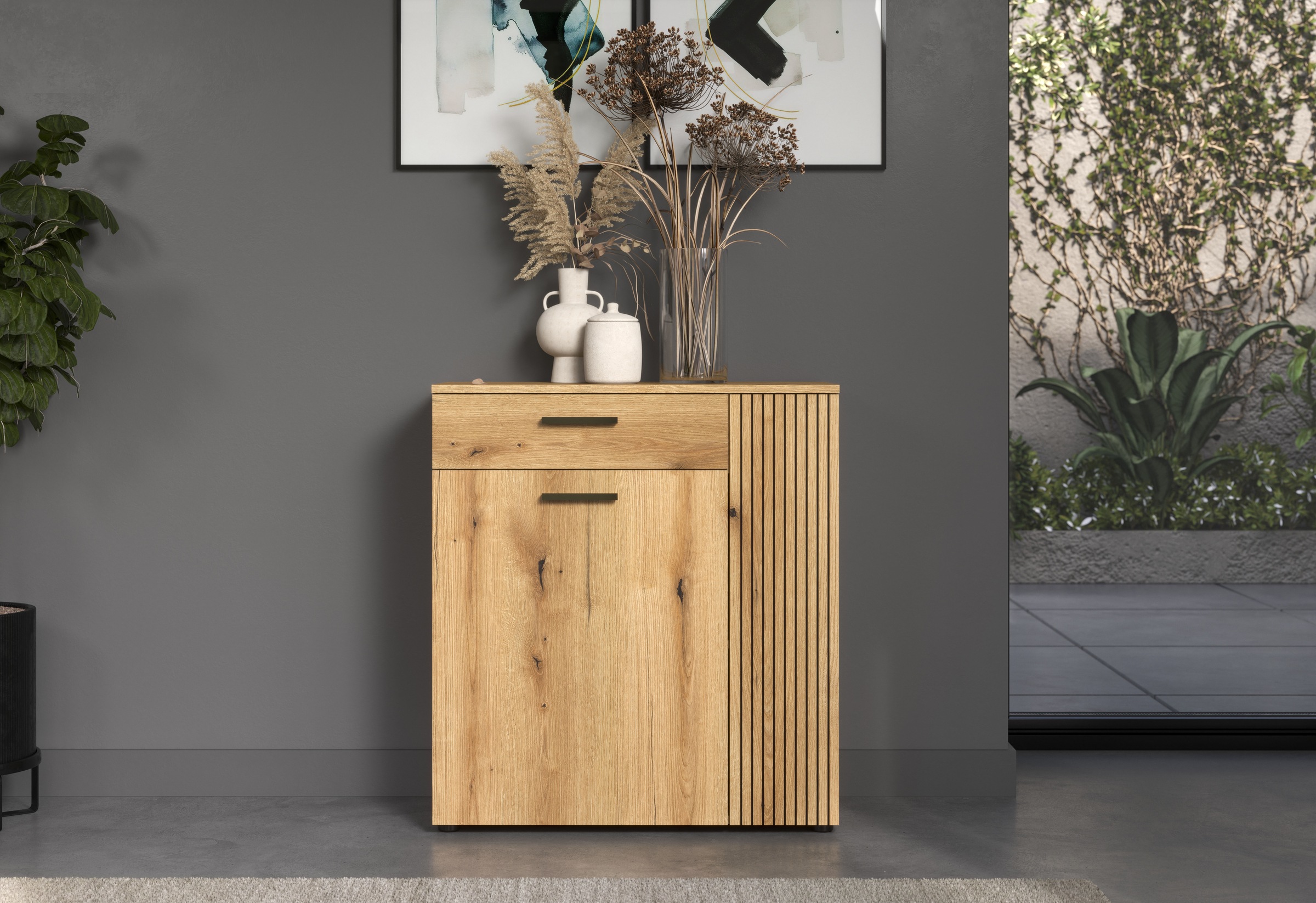 Home affaire Kommode "Amrum" 1 Stk. tlg. Schuhschrank 2 Türen & 1 Vollauszu günstig online kaufen