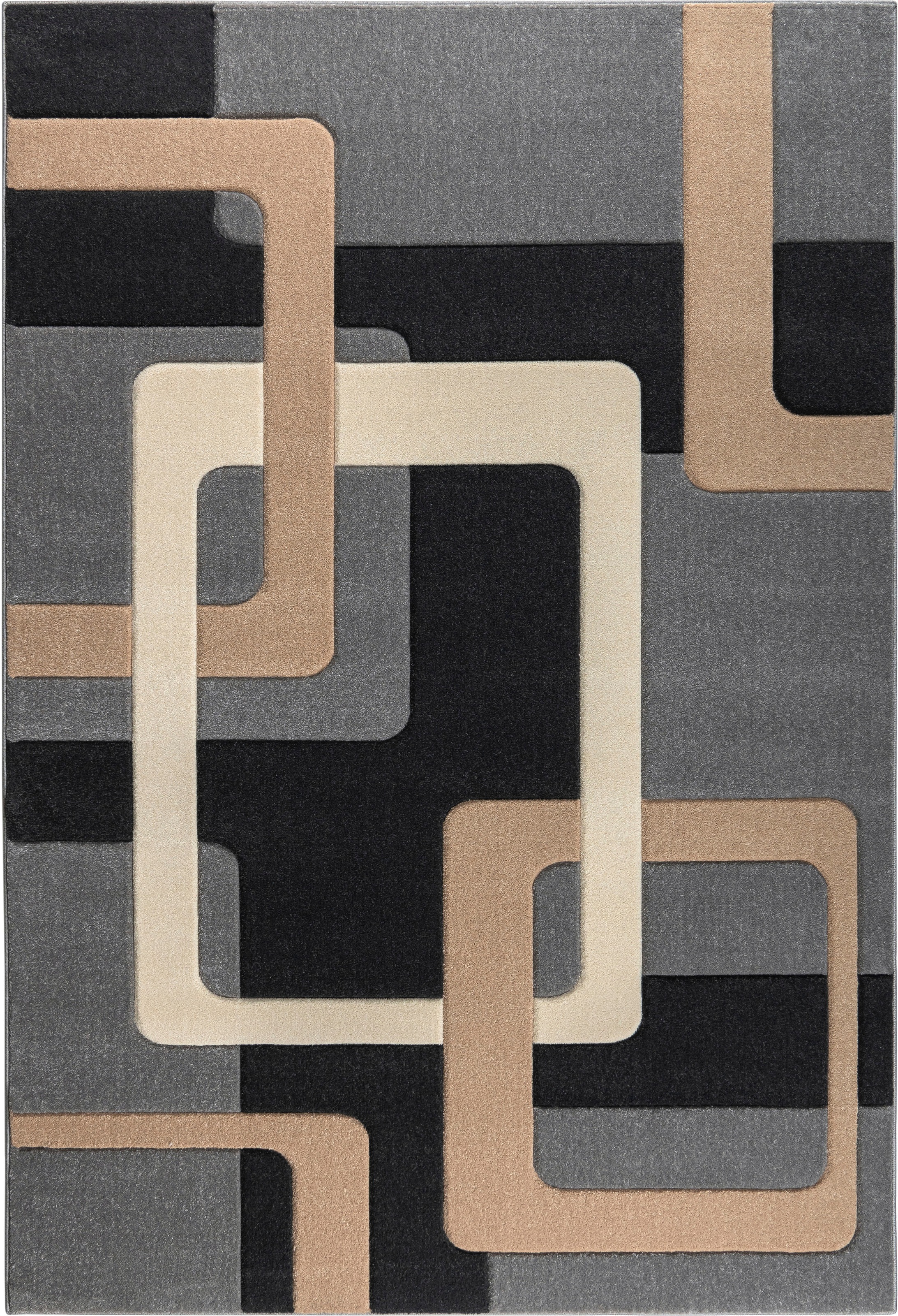 my home Teppich "Maxim" rechteckig 13 mm Höhe Hoch-Tief-Effekt, Kurzflor, 3 günstig online kaufen