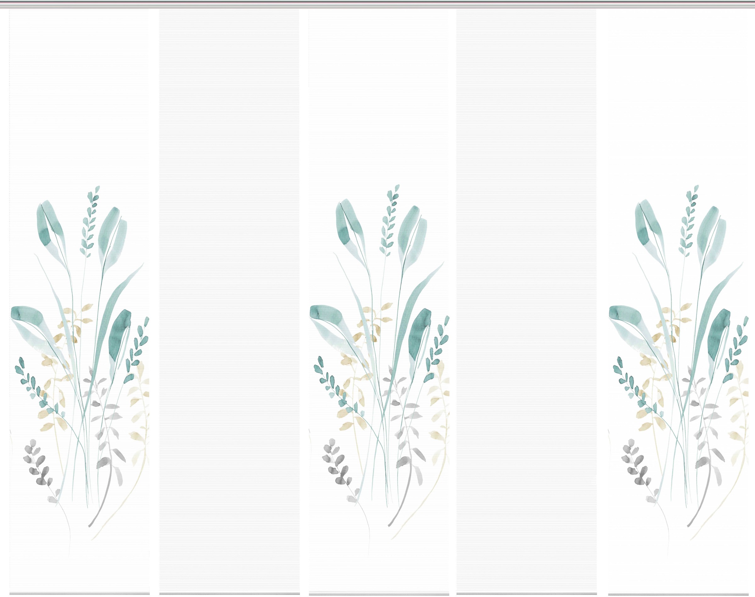 Thumbnail - Vision S Schiebegardine "AYENE 5er SET" Paneelwagen 5 Stk. tlg. Schiebevorhang Digidruck 5er Set AYENE