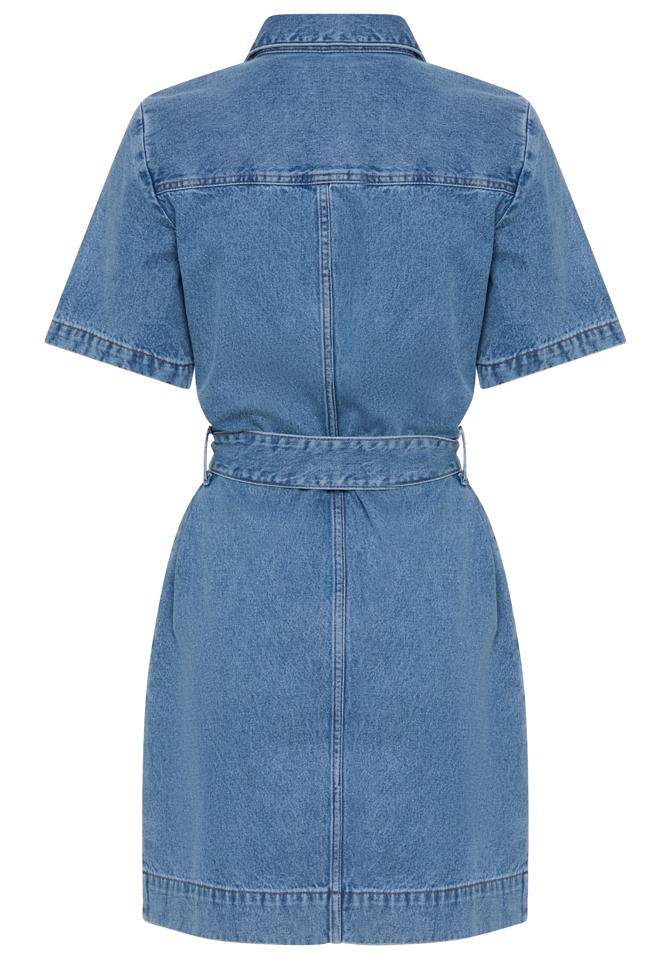 Calvin Klein Jeans Jeanskleid »BELTED SHIRT DRESS RADIO BLUES« Ohne Tasche Regular fit mit Gürtel