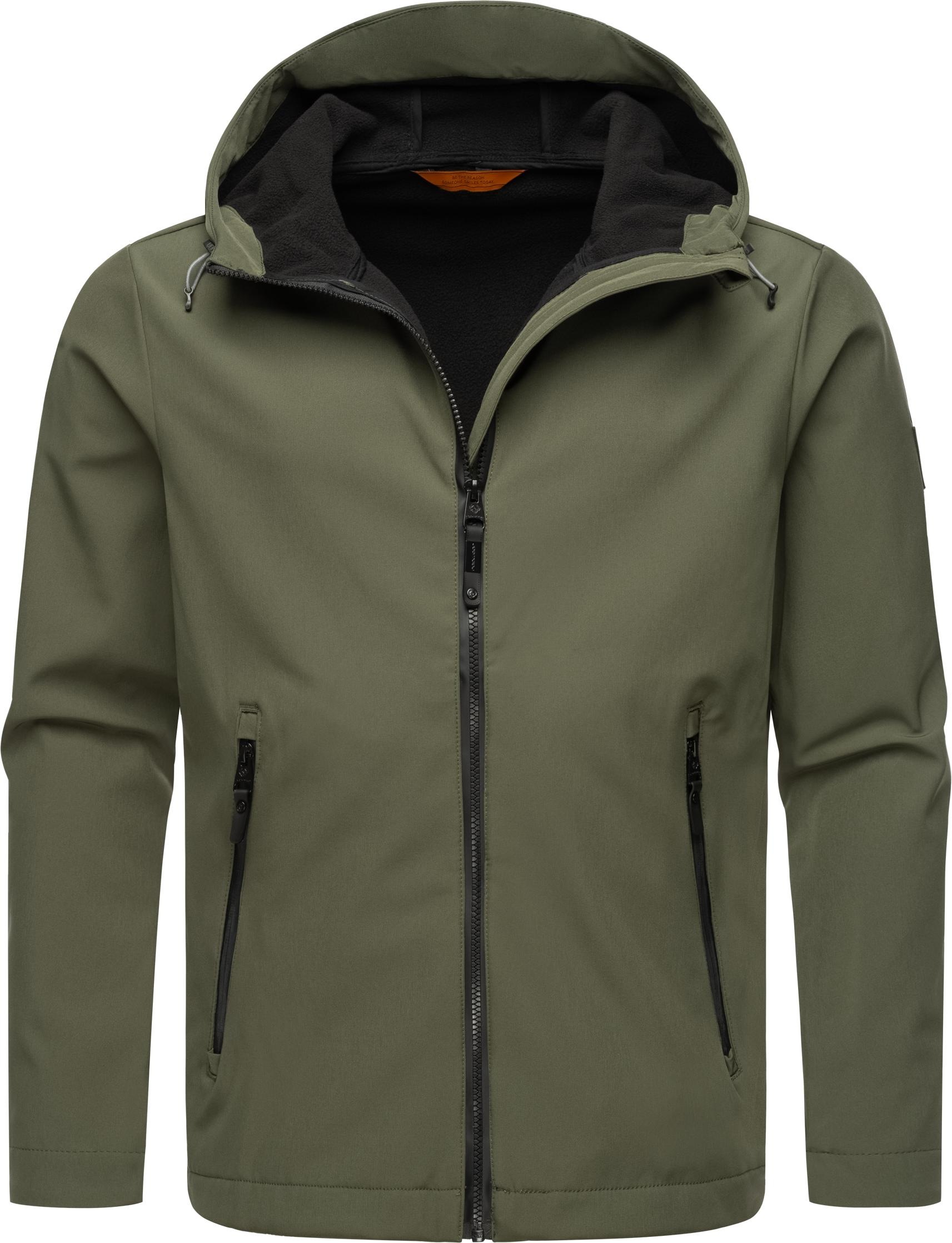 Ragwear Softshelljacke »Shellwie Warm«, mit Kapuze, wasserdichte Herren Übergangsjacke mit großer Kapuze