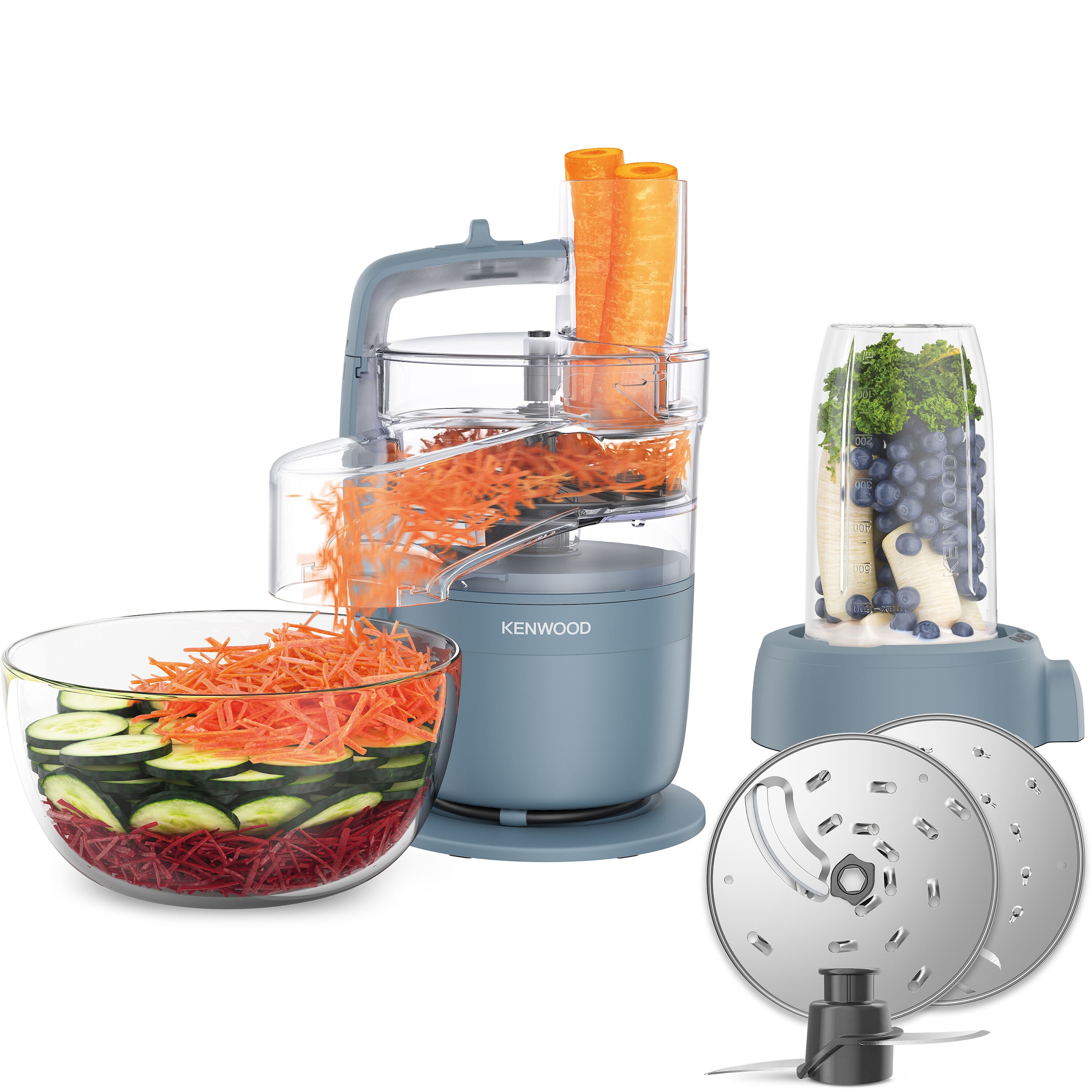 Kenwood Küchenmaschine »MultiPro Go FDP23.380GY« Für Smoothies, zum Schneiden, Reiben, Pürieren und  Teig Kneten