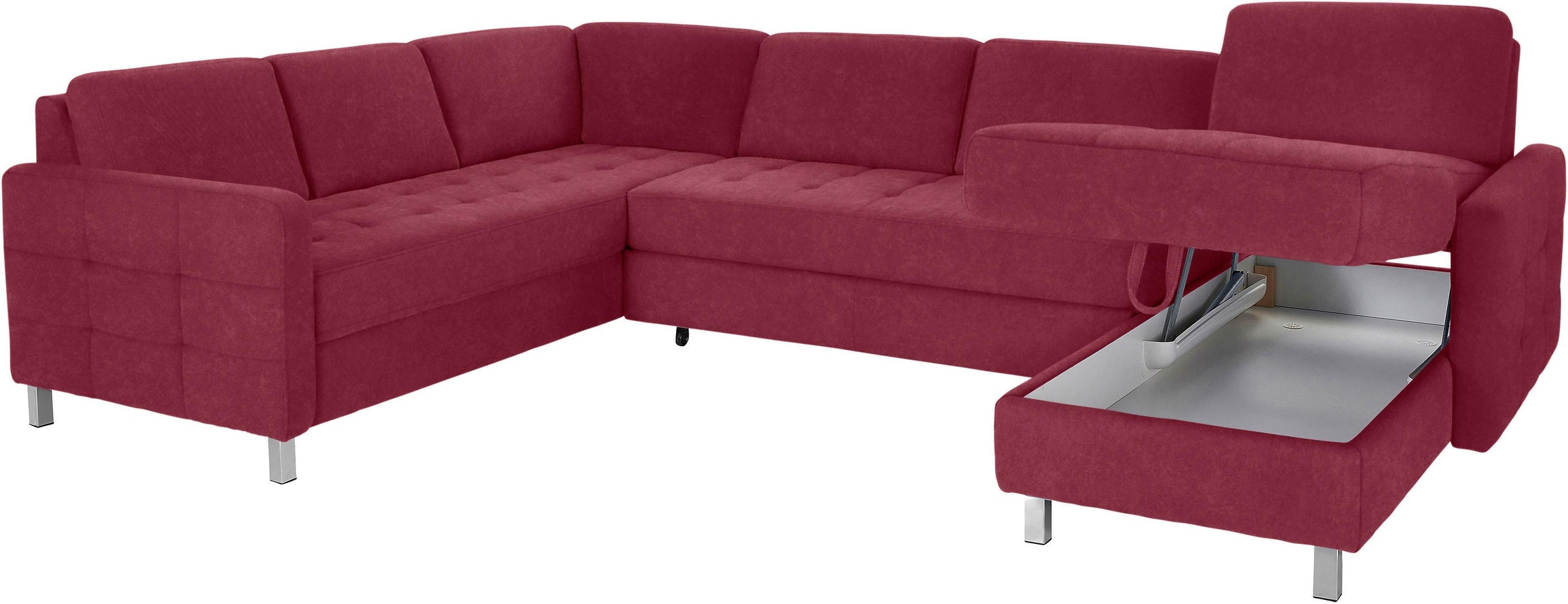sit&more Wohnlandschaft Pablo U-Form, wahlweise mit Bettfunktion und Bettkasten