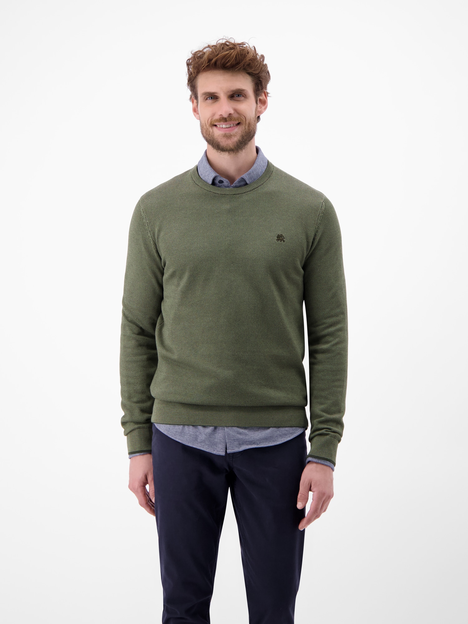 LERROS Strickpullover "Sportiver Strickpullover" Grober Strickpullover in Two-Tone-Optik, sportlicher Stil