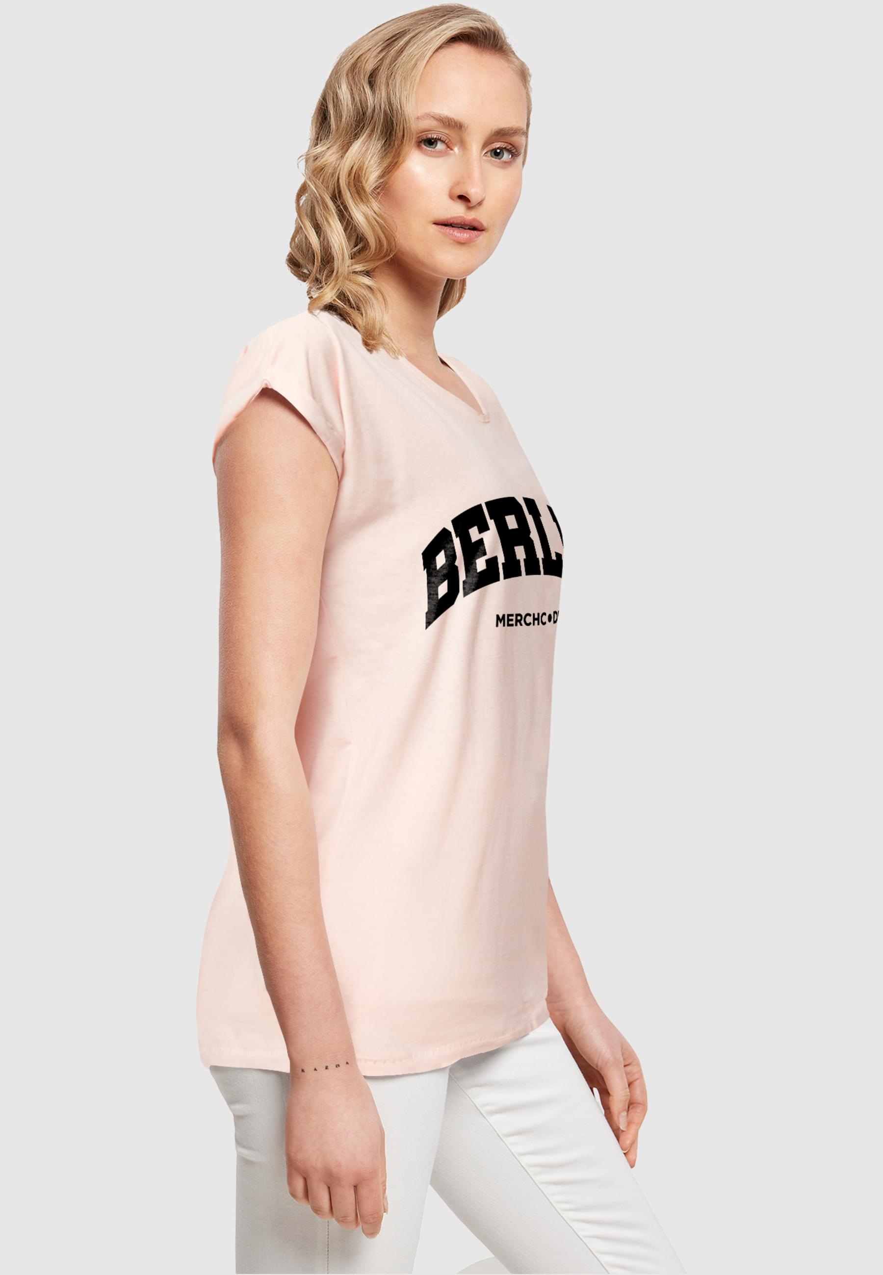 Merchcode T-Shirt »Merchcode Damen Ladies Berlin Wording - T-Shirt«, (1 tlg.)