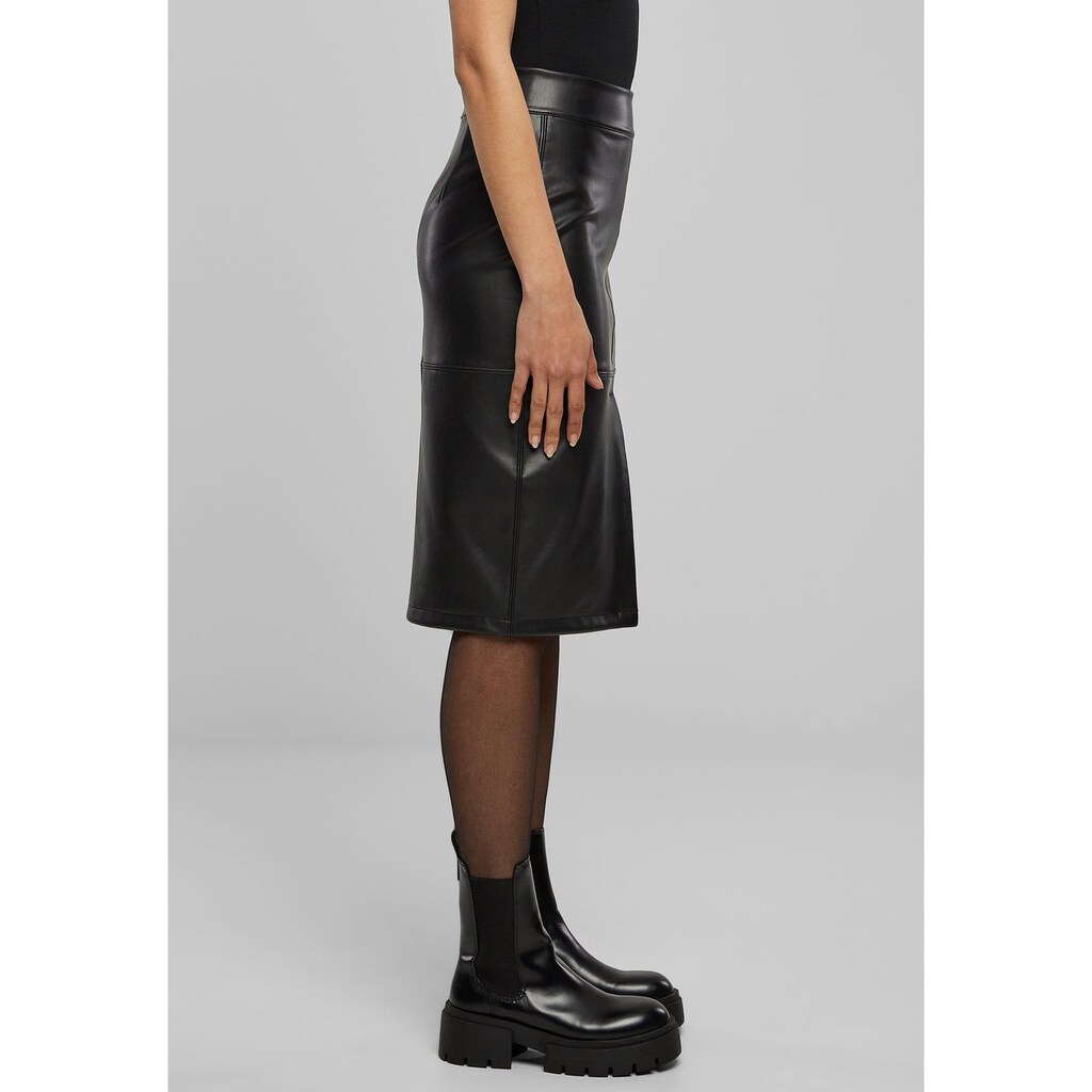 URBAN CLASSICS Sommerrock »Urban Classics Damen Ladies Synthetic Leather Pencil Skirt«, (1 tlg.)