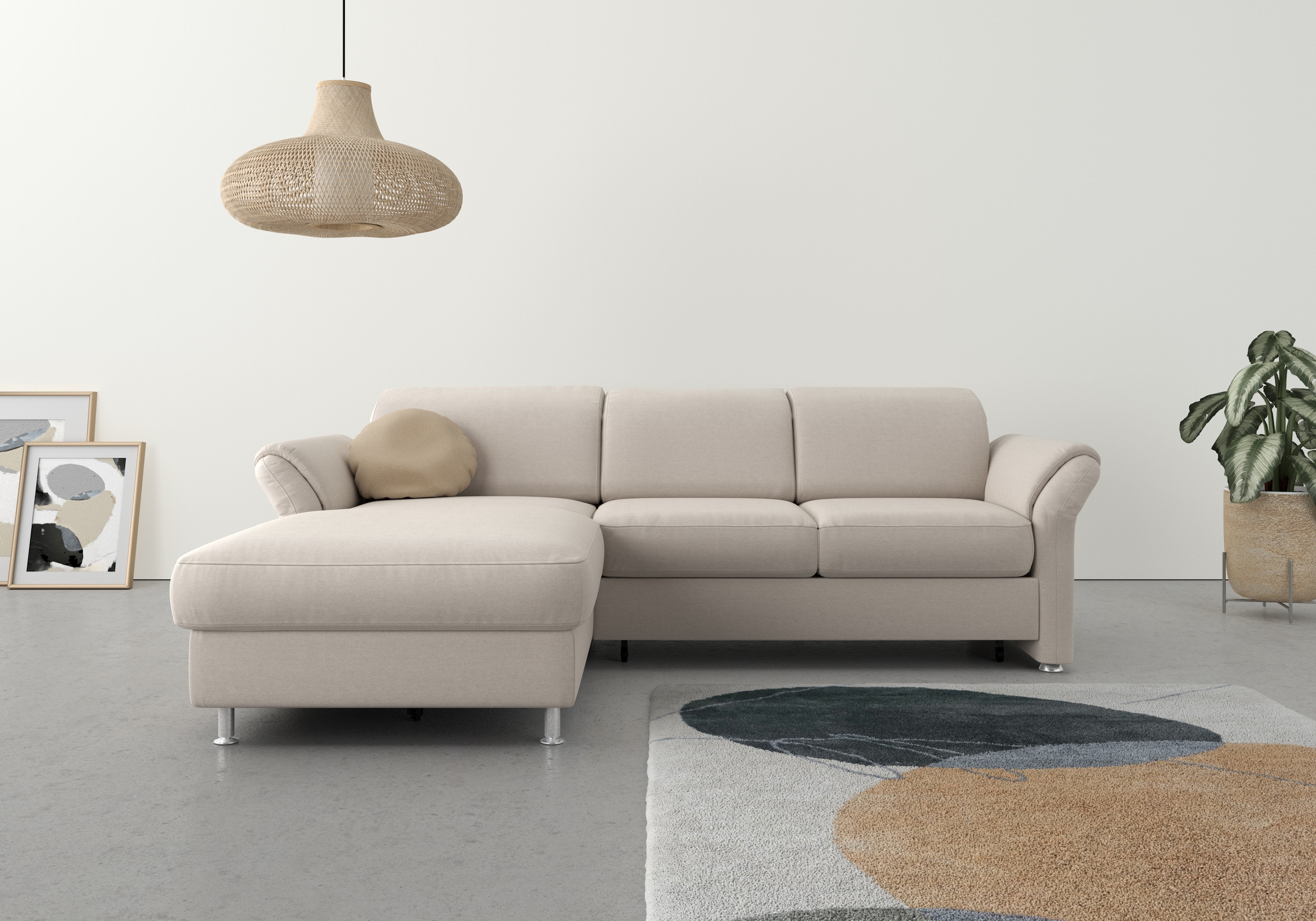sit&more Ecksofa »Apulia L-Form«, wahlweise Bettfunktion, Bettkasten und Kopf- und Armteilverstellung