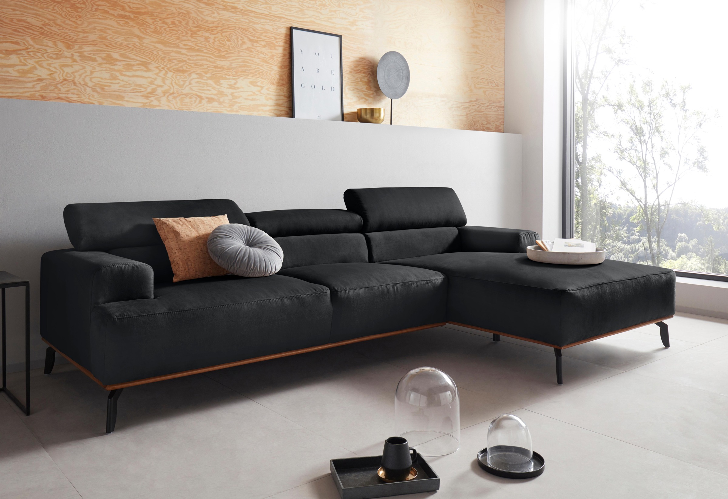 Places of Style Ecksofa "Carlo L-Form", Kopfteilverstellung günstig online kaufen