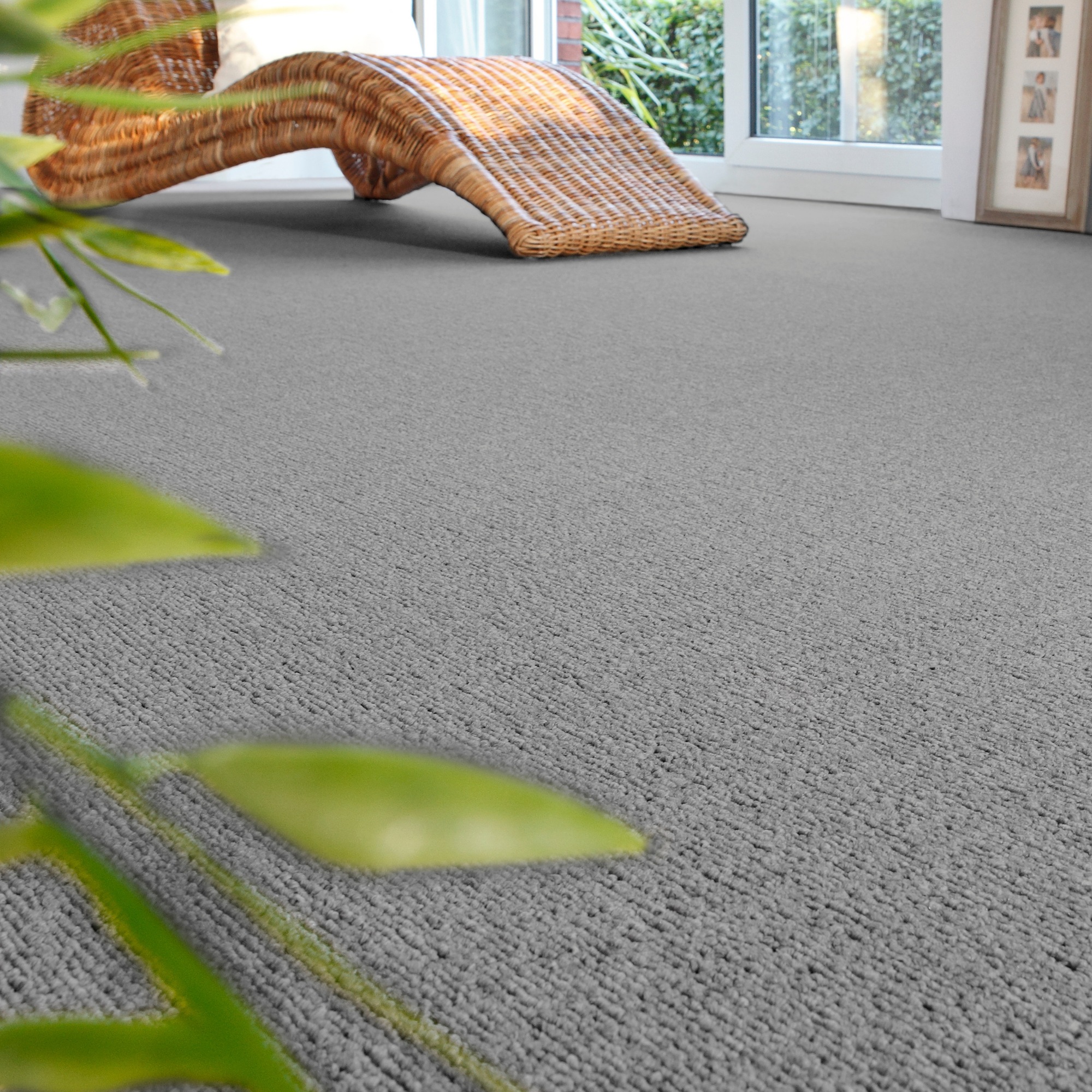 Teppichboden ANDIAMO "Rambo, Feinschlinge, Gesamthöhe 4,5 mm, Made in Netherlands", grau, B:400cm L:200cm, Kunstfaser, Teppiche, meliert, Breite 400 cm oder 500 cm, strapazierfähig & pflegeleicht