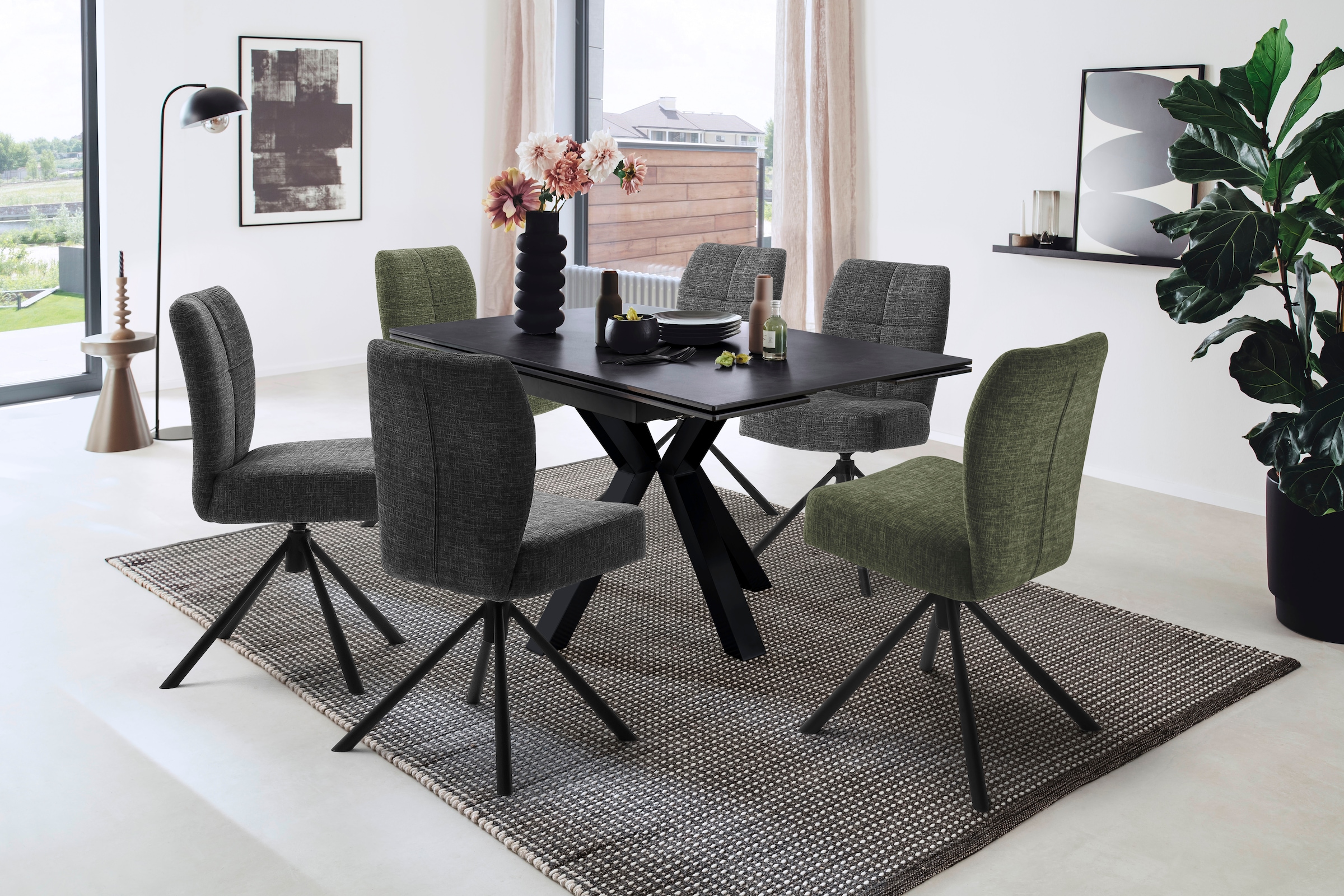 MCA furniture Esszimmerstuhl »KEA«, (2er-Set), 360°,Taschenfederkern, belastbar 120 kg, Sitzhöhe ca. 50 cm