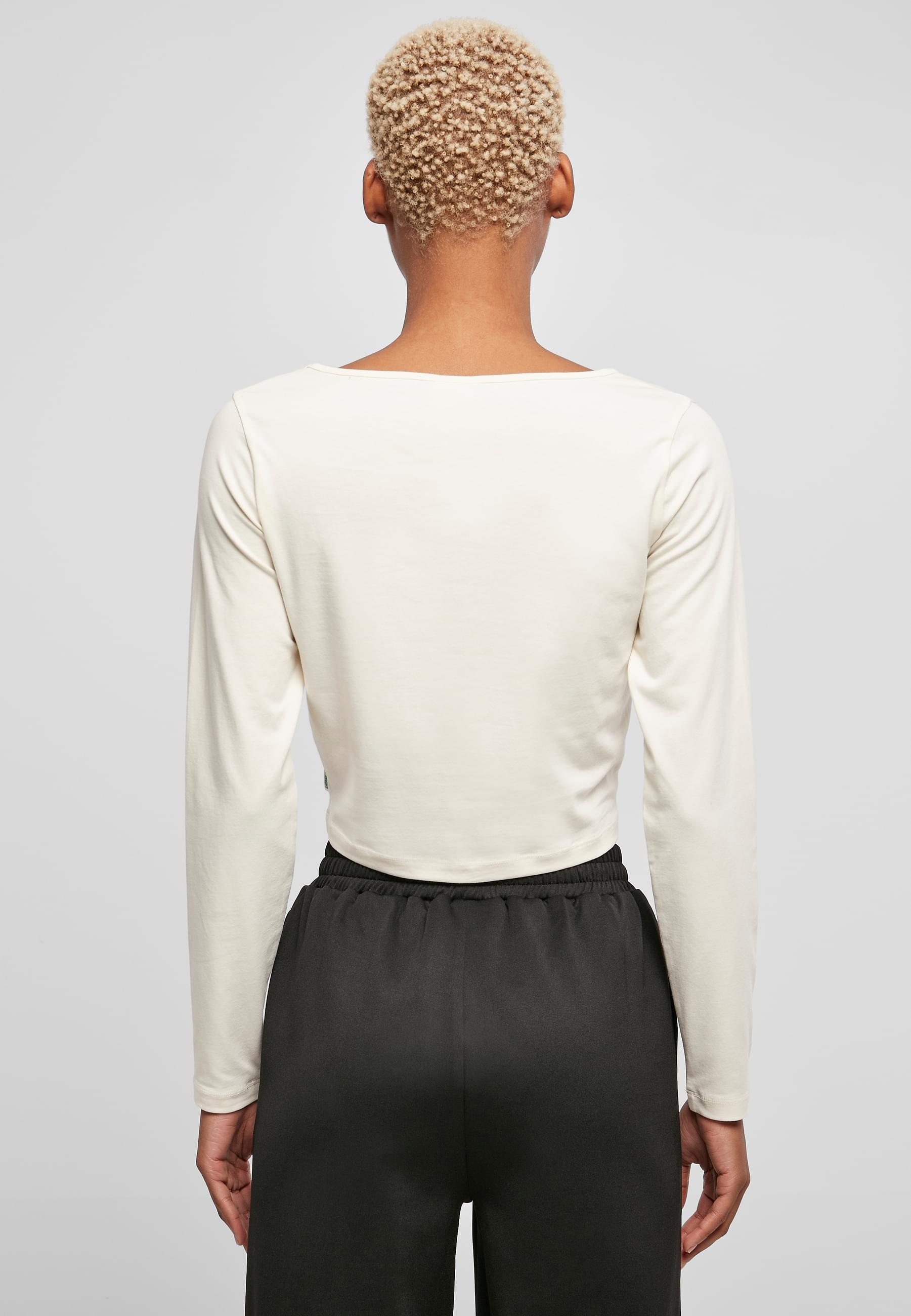 URBAN CLASSICS Longsleeve »Urban Classics Damen Ladies Organic Wide Neck Cropped Longsleeve«, (1 tlg.)