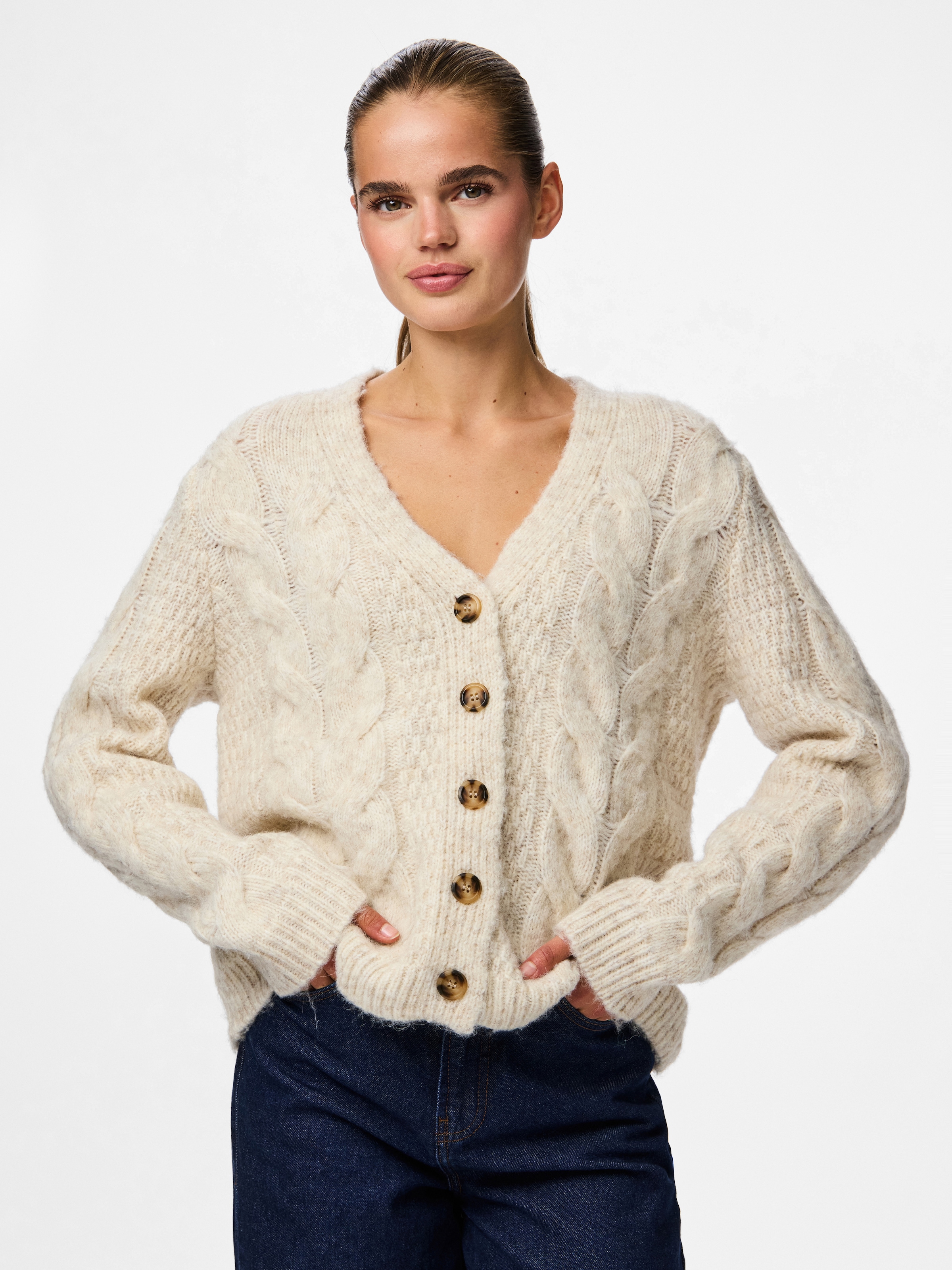 pieces Strickjacke "PCNINA LS V-NECK KNIT CARDIGAN NOOS BC" günstig online kaufen