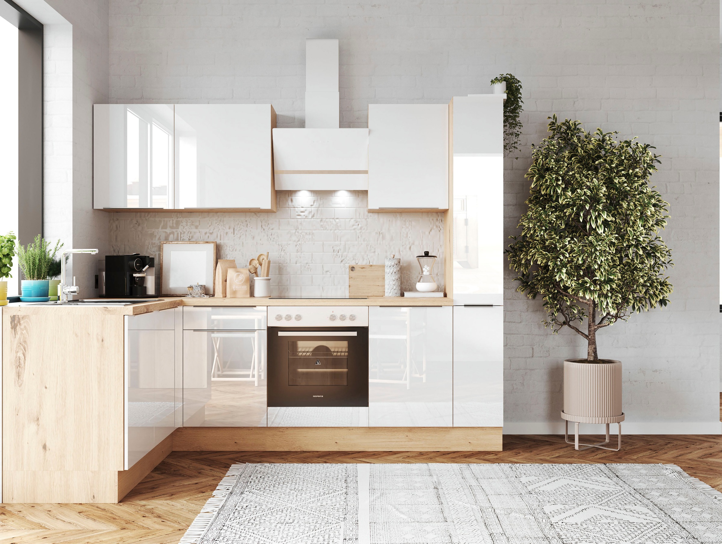 RESPEKTA Winkelküche "Safado aus der Serie Marleen" Breite 250 cm, mit Soft günstig online kaufen