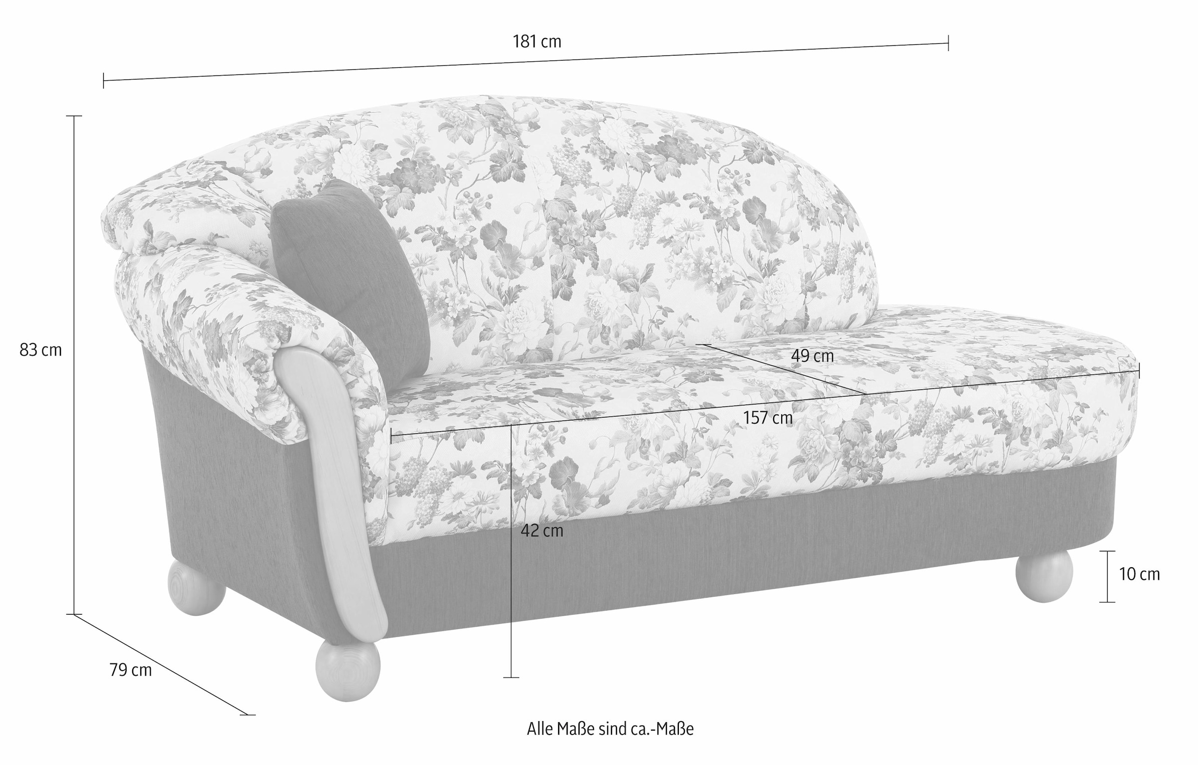 Home affaire Ottomane "Milano, bequemes solitär Sofa im Landhaus-Stil, B/T/ günstig online kaufen