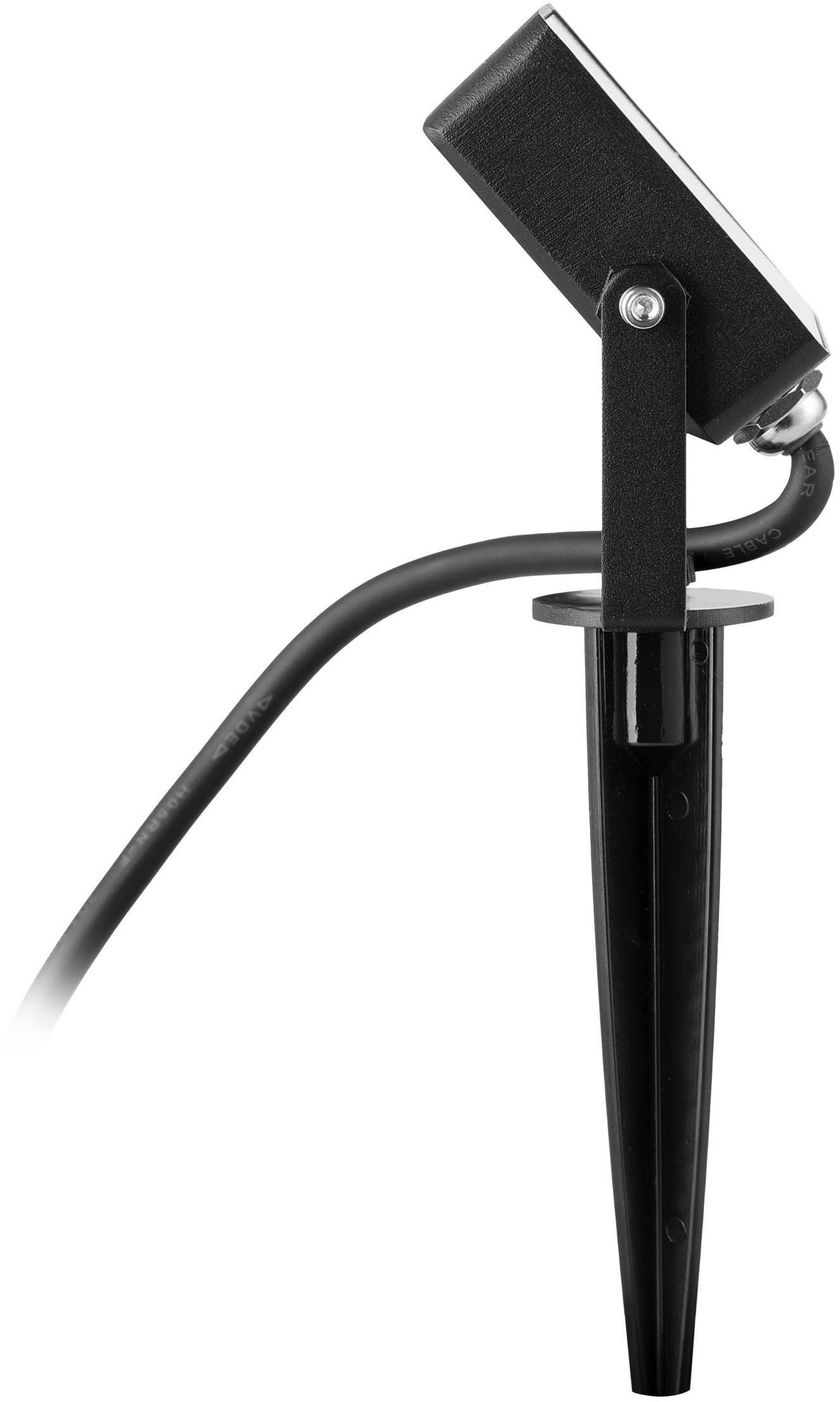 EGLO LED Wandstrahler »Faedo 4 Außenlampe, Außen-Strahler, Gartenbeleuchtung, Erdspieß, IP44« LED-Modul 1 Stk. RGB | Warmweiß Stehleuchte - L13 x H9 x AL2,5 cm - schwarz - 10W inkl.