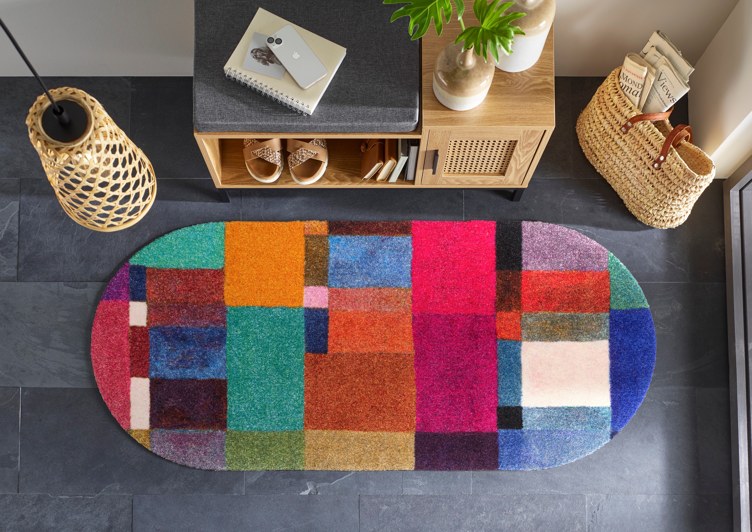 wash+dry by Kleen-Tex Teppich "Mosaique" rechteckig 9 mm Höhe günstig online kaufen