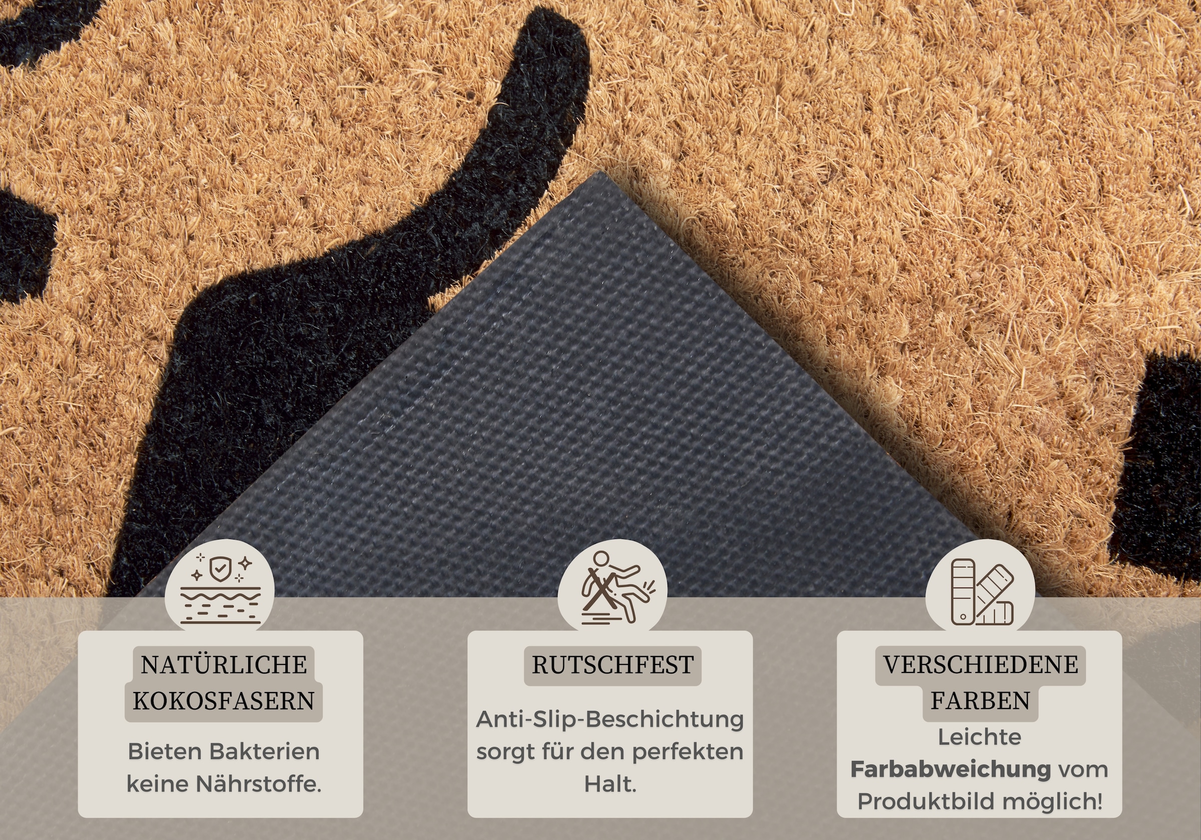 HANSE Home Fußmatte »Mix Mats Kokos Welcome Madafakas, Türmatte«, rechteckig, 15 mm Höhe, Kokos, Schmutzfangmatte, Outdoor, Rutschfest, Innen, Kokosmatte, Flur