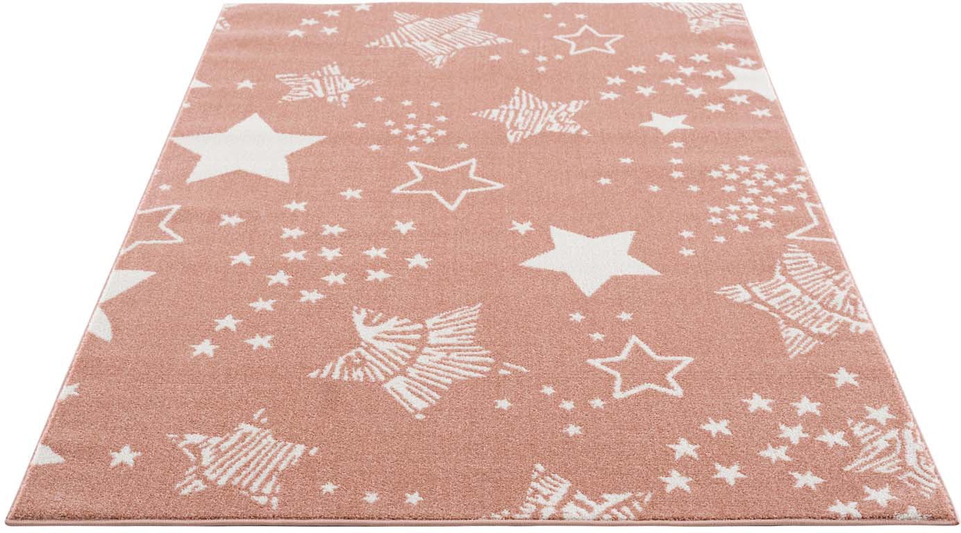 Carpet City Kinderteppich "Anime9387", rechteckig, 11 mm Höhe, Sternen-Teppich, Weicher Flor, Pflegeleicht, Kinderzimmer