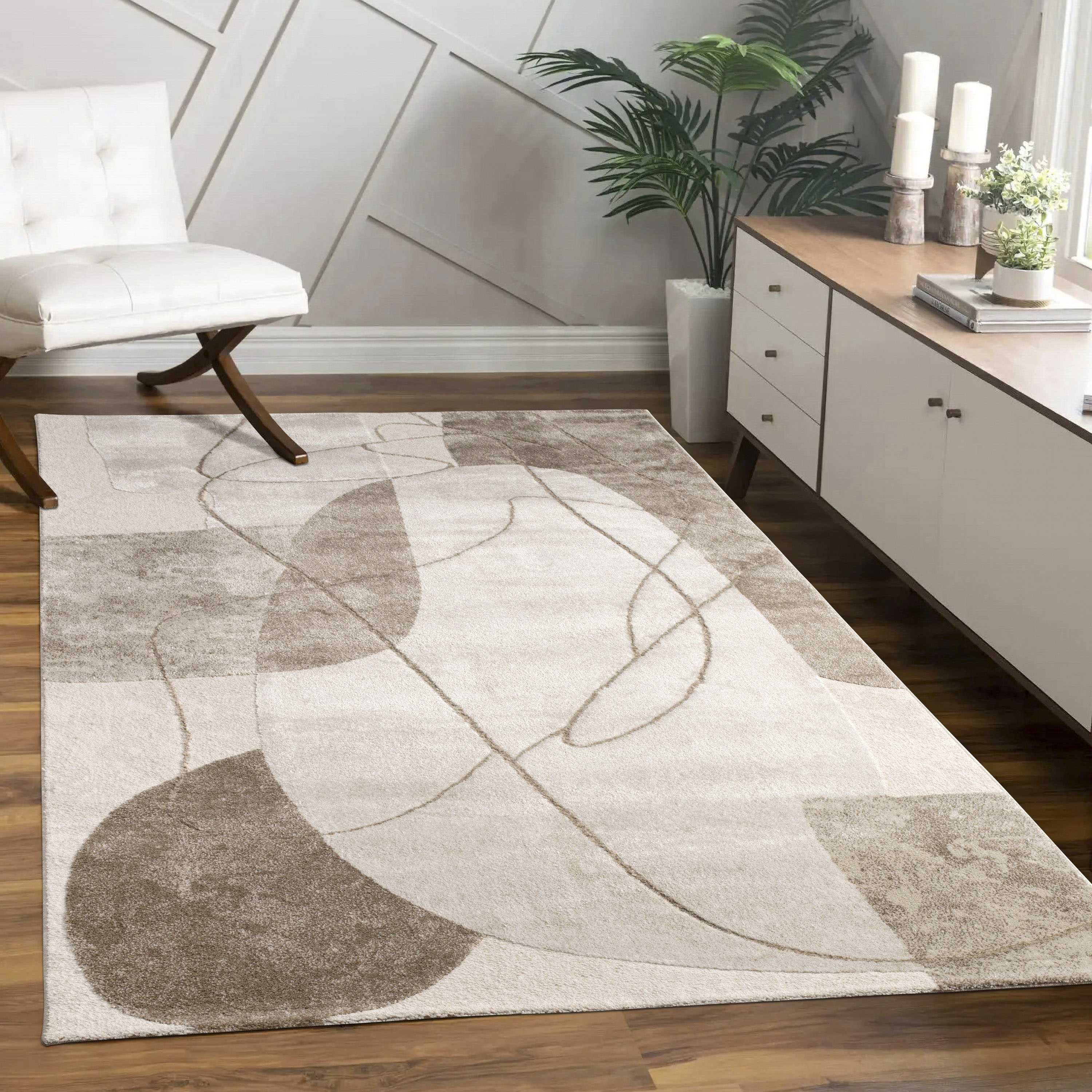 Paco Home "Tuana 217" rechteckig 15 mm Höhe Kurzflor, modernes 3D-Design, Wohnzimmer