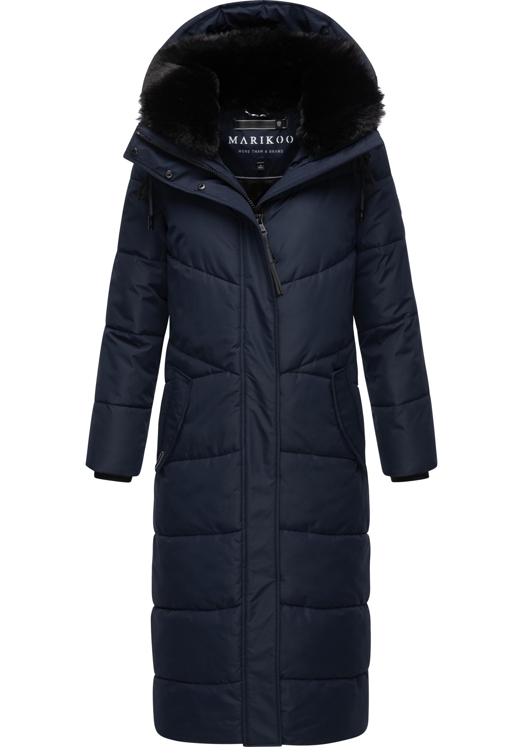 Marikoo Steppmantel "Hingucker XIV-1" Damen Wintermantel mit abnehmbaren Kunstfellkragen