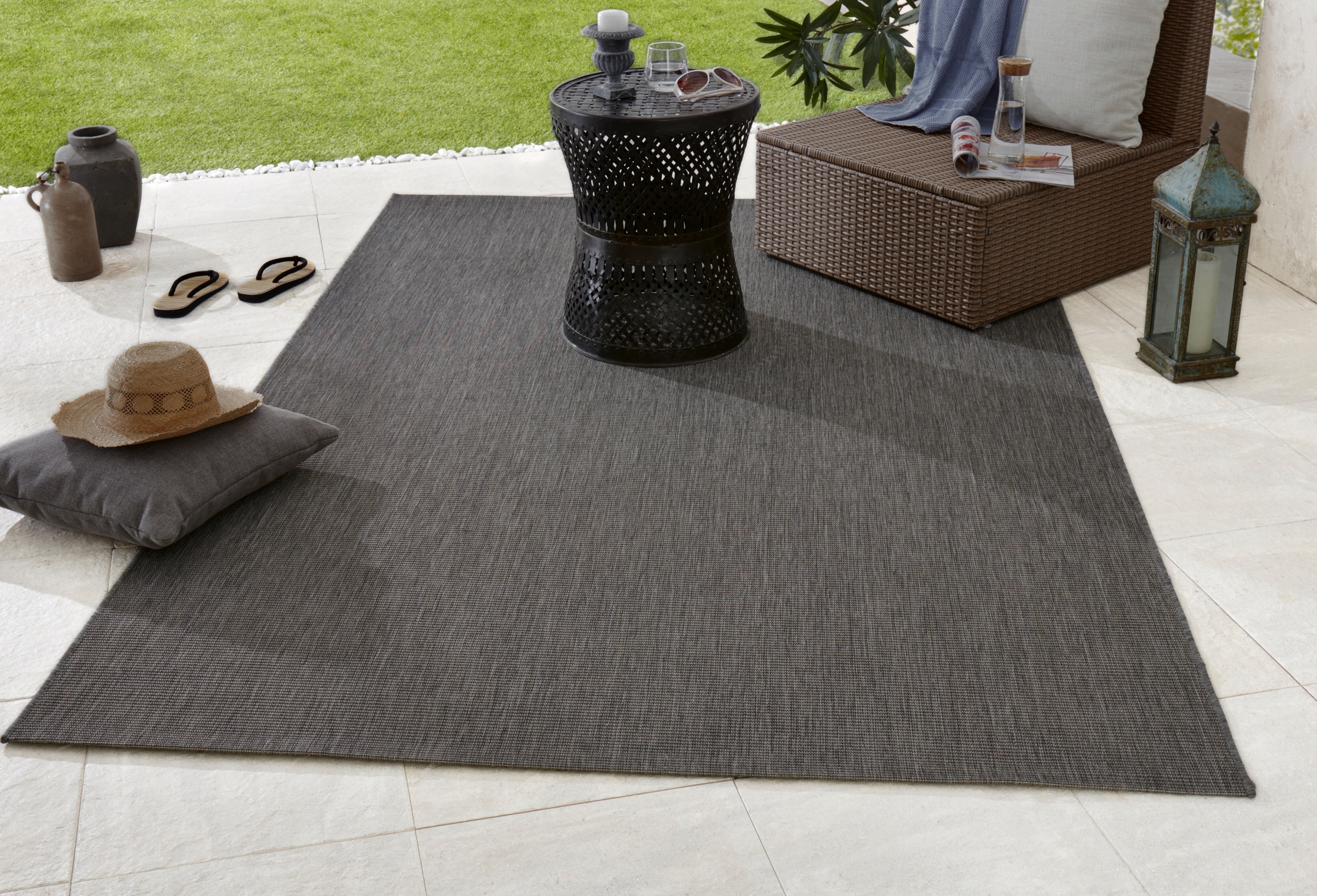 HANSE Home "Match" rechteckig 8 mm Höhe In-& Outdoor, Kurzflor, Läufer, Modern, Unifarben, Wohnzimmer, Balkon