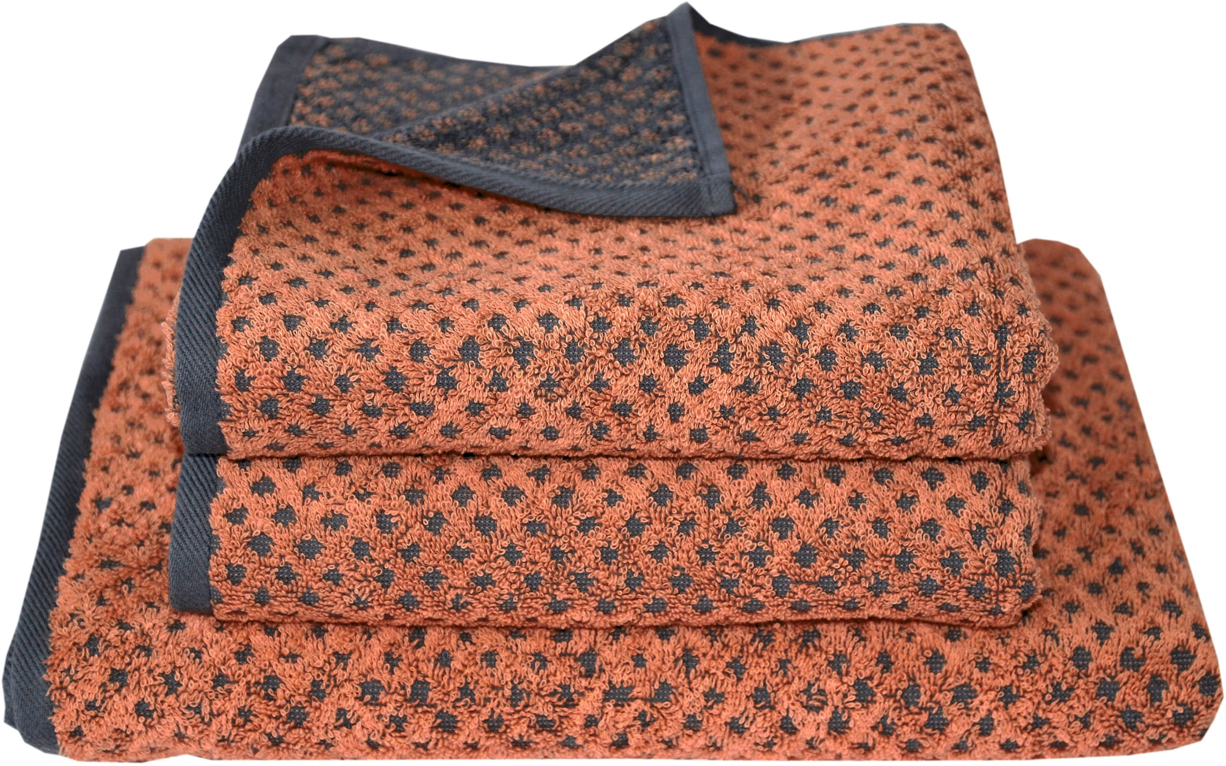 Dyckhoff Handtuch Set "Golden Shades Rhombus" 3 Stk. Walkfrottier 2 Handtüc günstig online kaufen