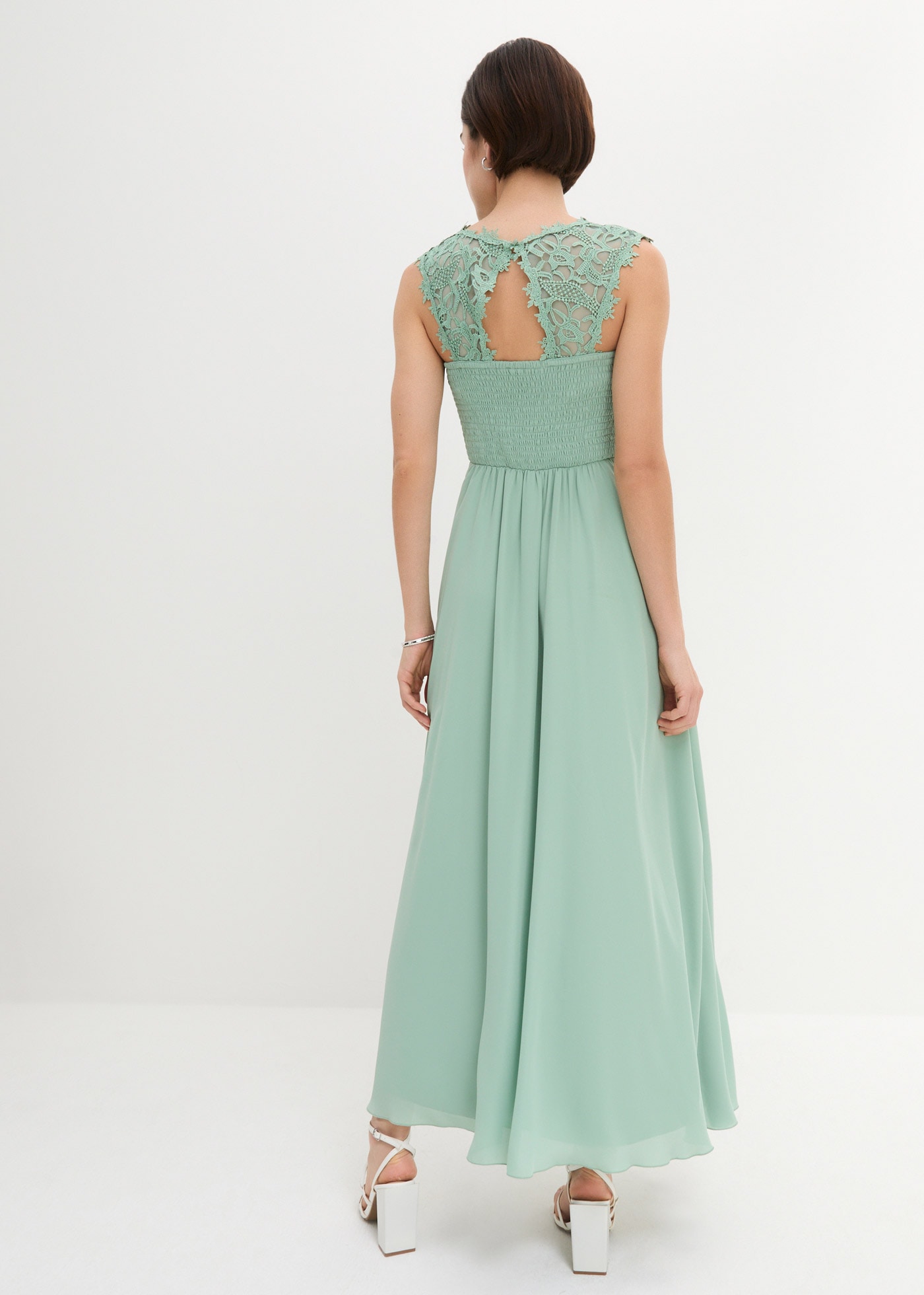 bonprix Maxikleid »Maxikleid mit Spitze« für festliche Anlässe, vollständig gefüttert, taillierte Passform