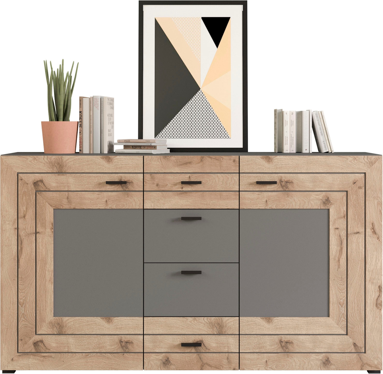 INOSIGN Sideboard »Aalborg, Breite 160 cm, 4 Schubkästen, 2 Türen, 6 Fächer, Metallgriffe«, Anrichte, Schrank, Kommode, Wohnmöbel