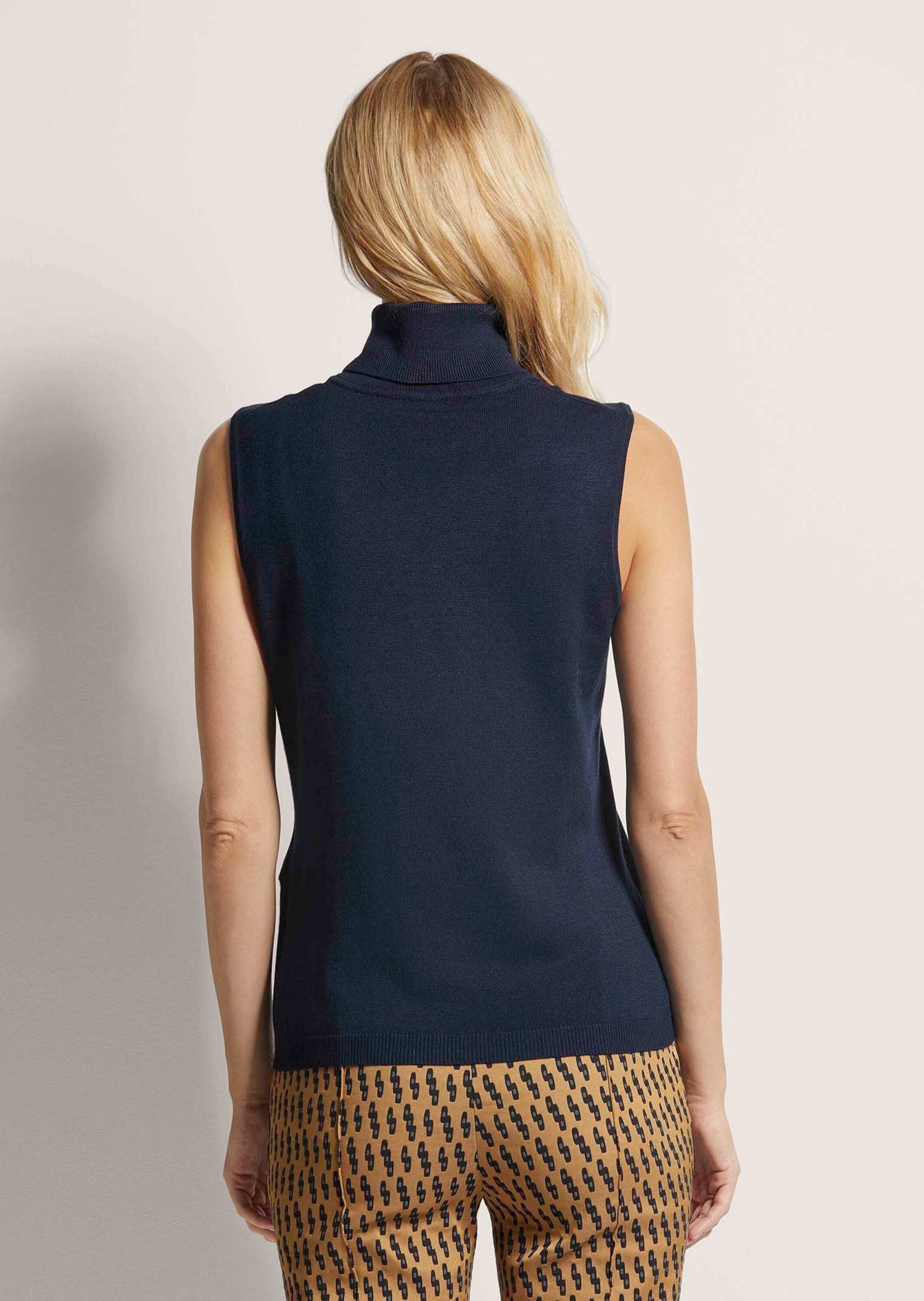 MADELEINE Longpullover »Pullover Ärmelloser Rollkragenpullover«