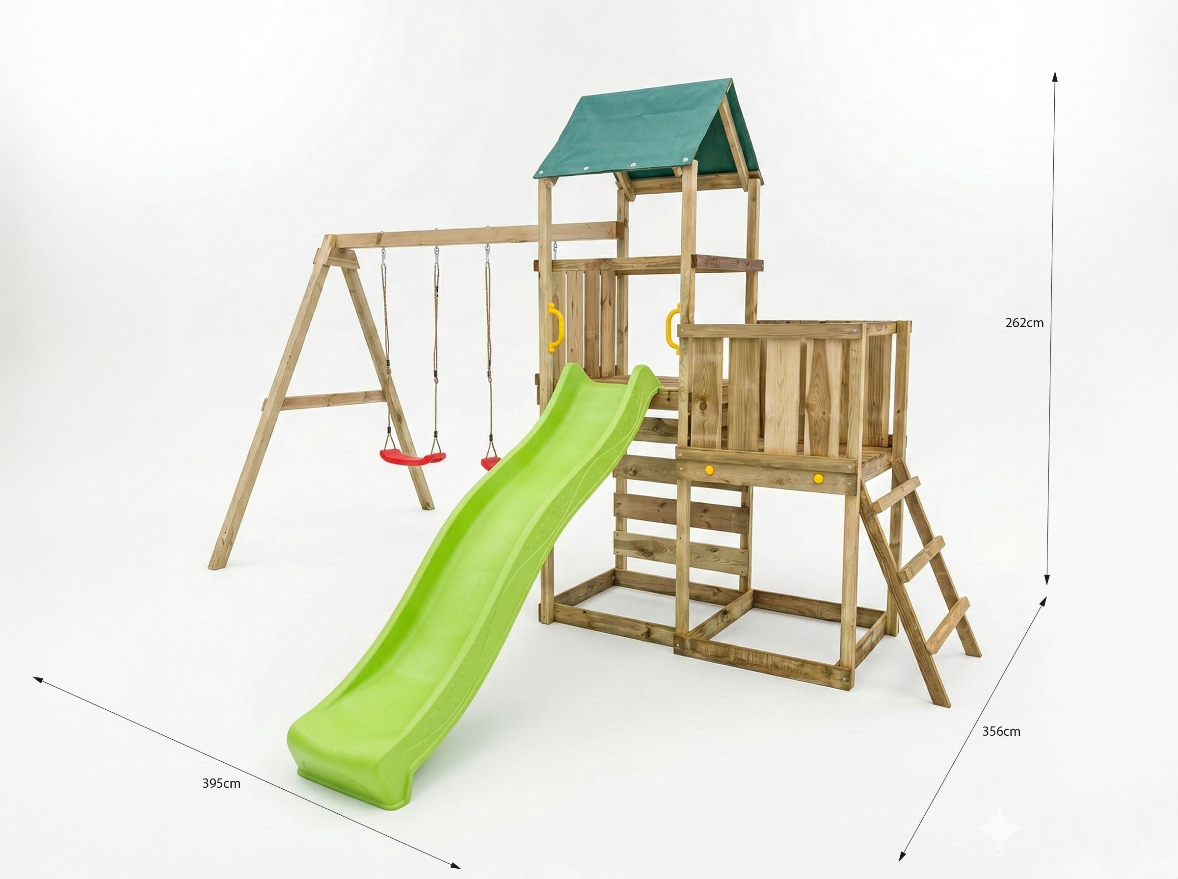 FUNGOO Spielturm »MaxPlay 3.1« mit Rutsche, Doppeldecker, Doppelschaukel und Kletterwand