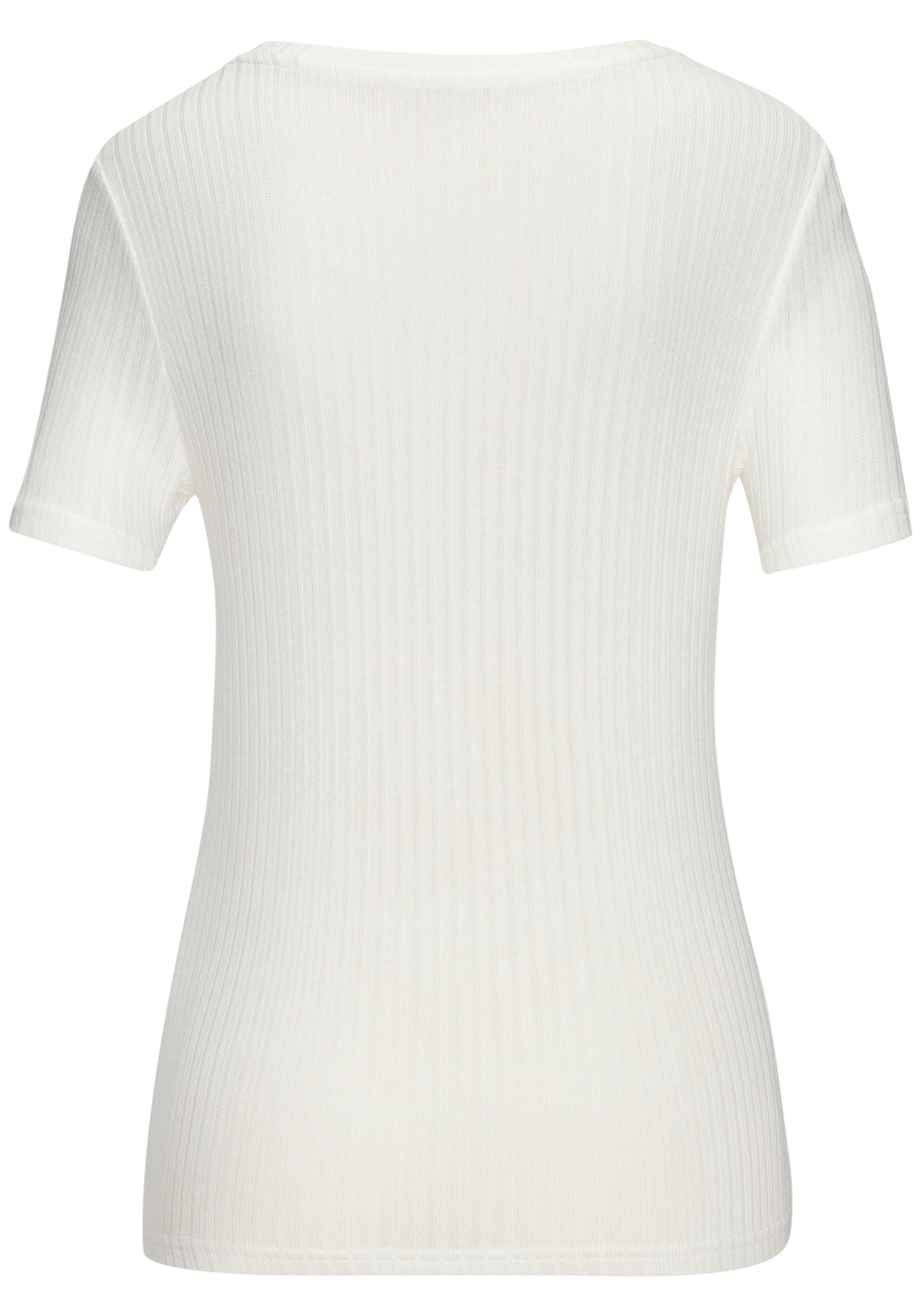 Thumbnail - LASCANA T-Shirt "mit kurzer Knopfleiste" aus weicher Viskose-Ripp-Qualität