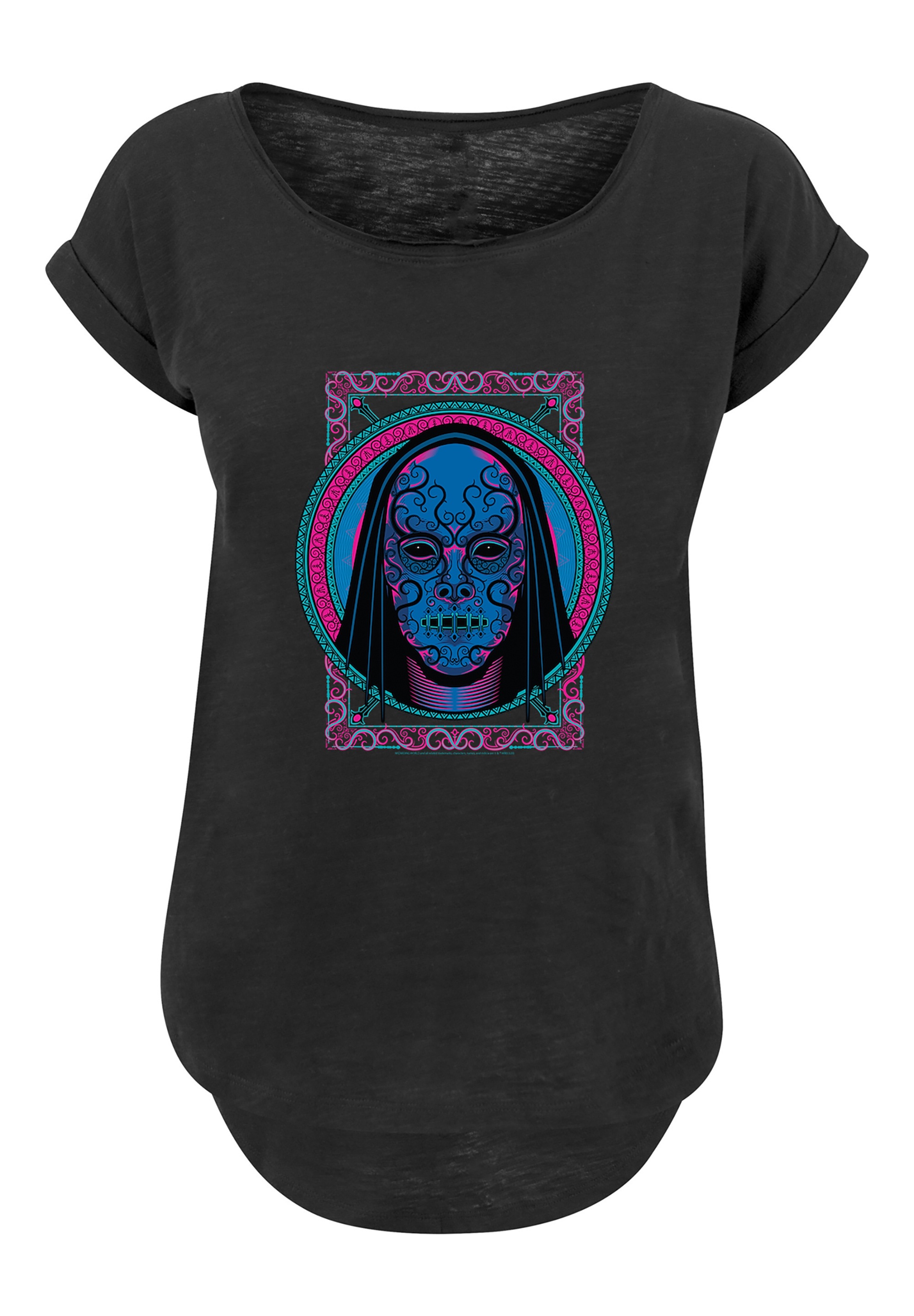 F4NT4STIC T-Shirt »Harry Potter Neon Todesser Maske«, Damen,Premium Merch,Lang,Longshirt,Bedruckt