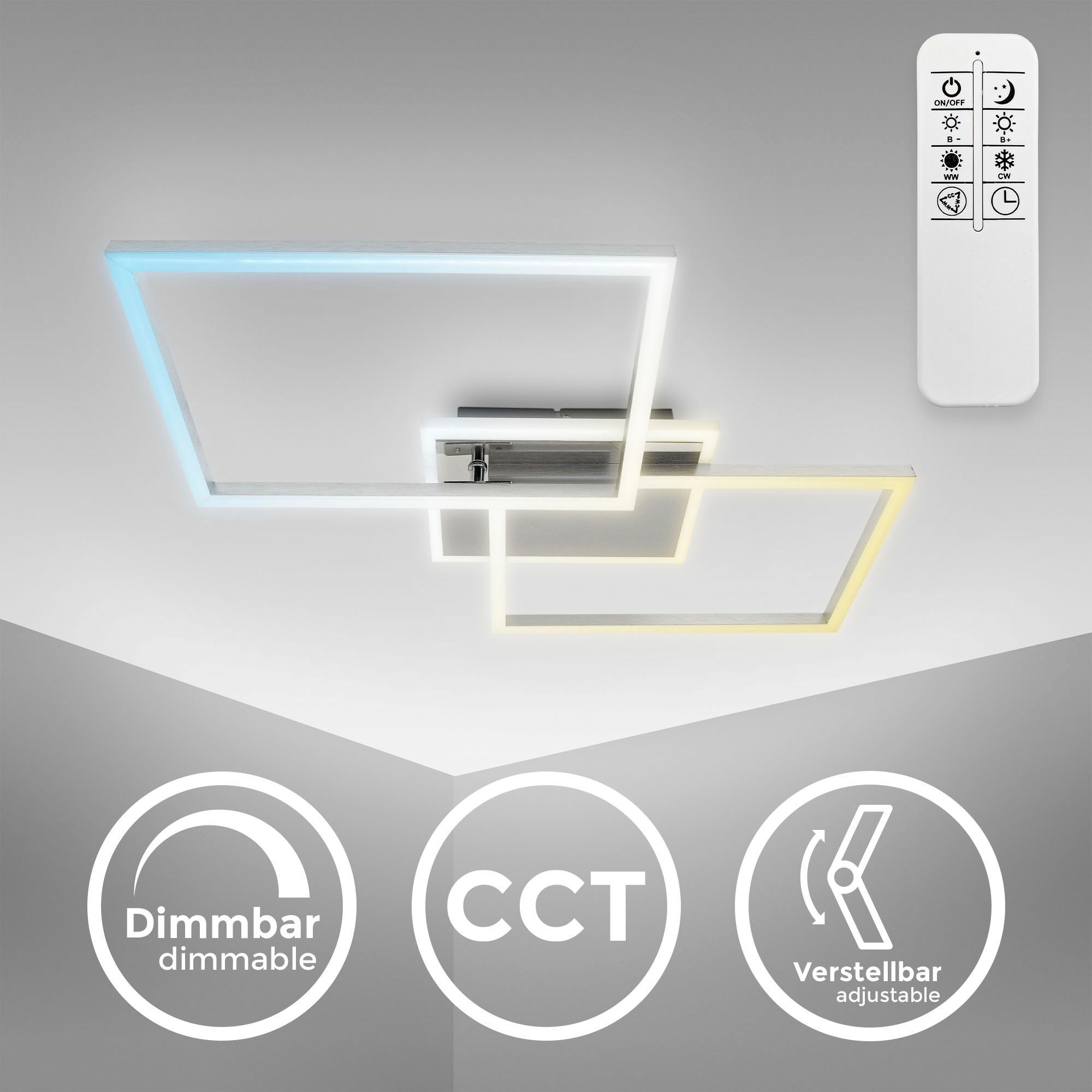 B.K.Licht LED Deckenleuchte, inkl. Mittelbeleuchtung, mit Fernbedienung, mit LED-Platine 40 Watt, 4.200lm, 2.700 bis 6.500K einstellbar/dimmbar, inkl. Nachtlichfunktion